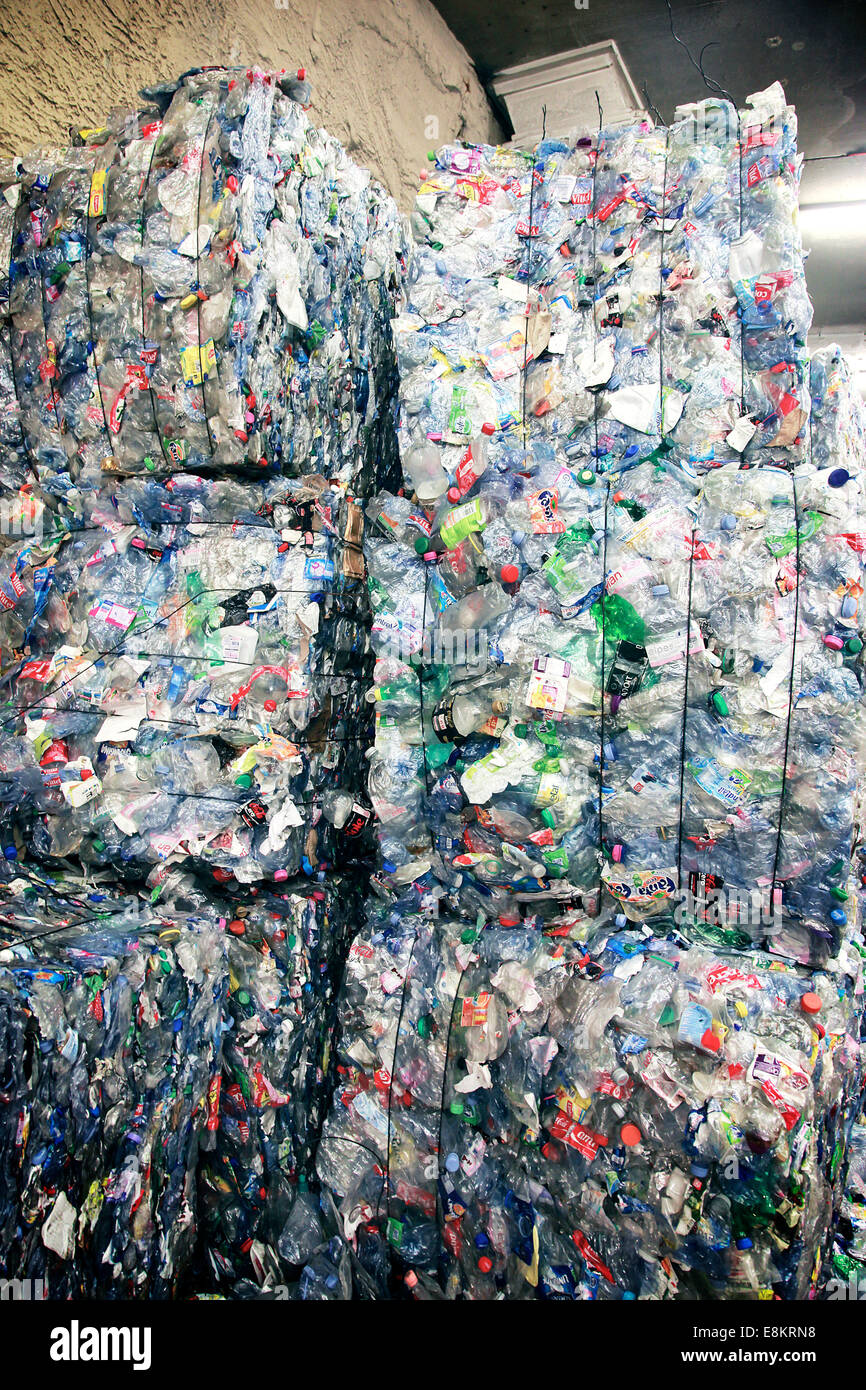 A waste sorting facility. Recycling plastic packaging Stock Photo Alamy