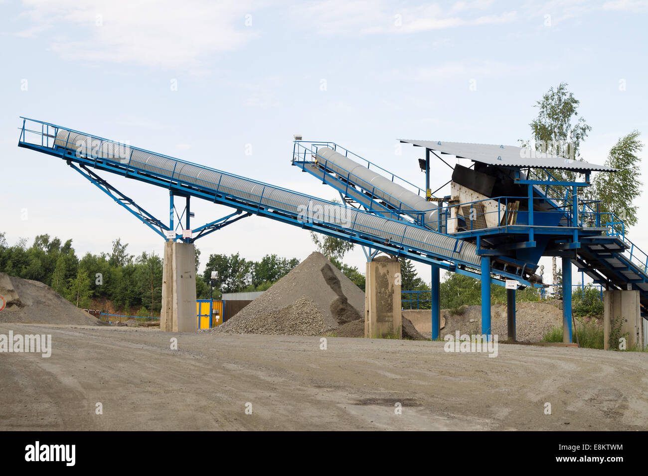 Belt conveyors Mining in the quarry Stock Photo Alamy