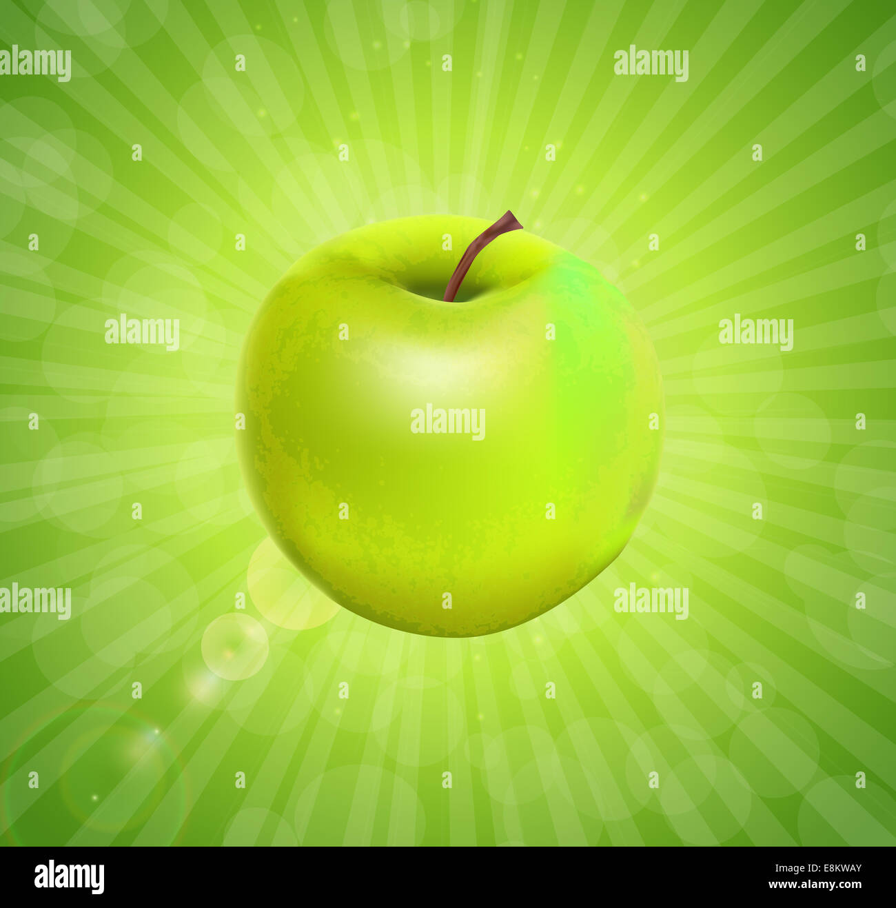 Sweet Tasty Apple. Vector illustration. Stock Photo