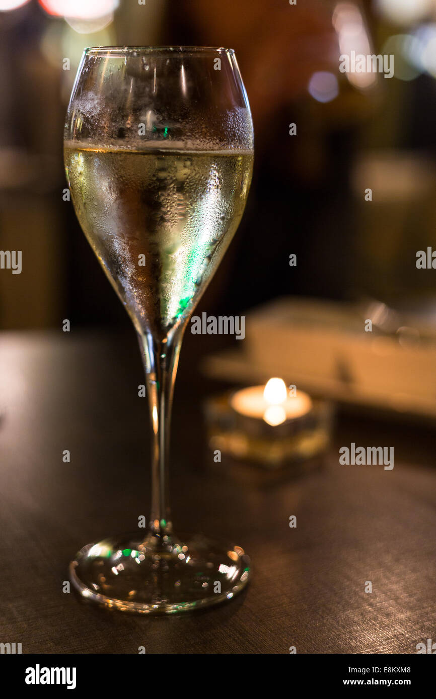 Prosecco White wine for a romantic dinner Stock Photo Alamy