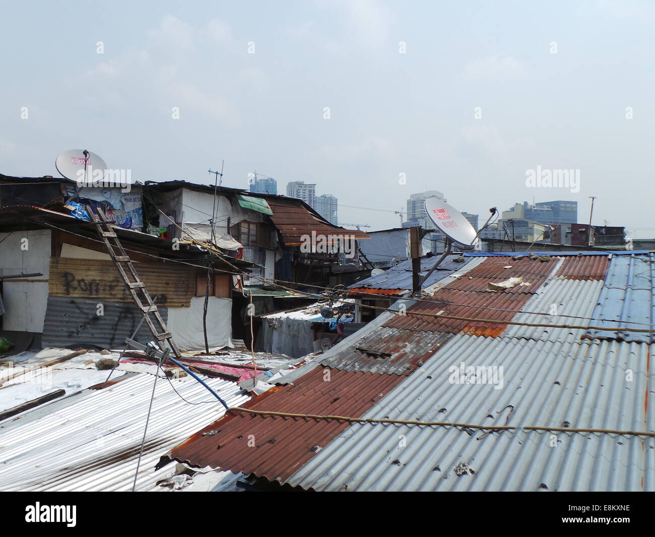 Manila, Philippines. 10th October, 2014. Cable TV satellite dish are