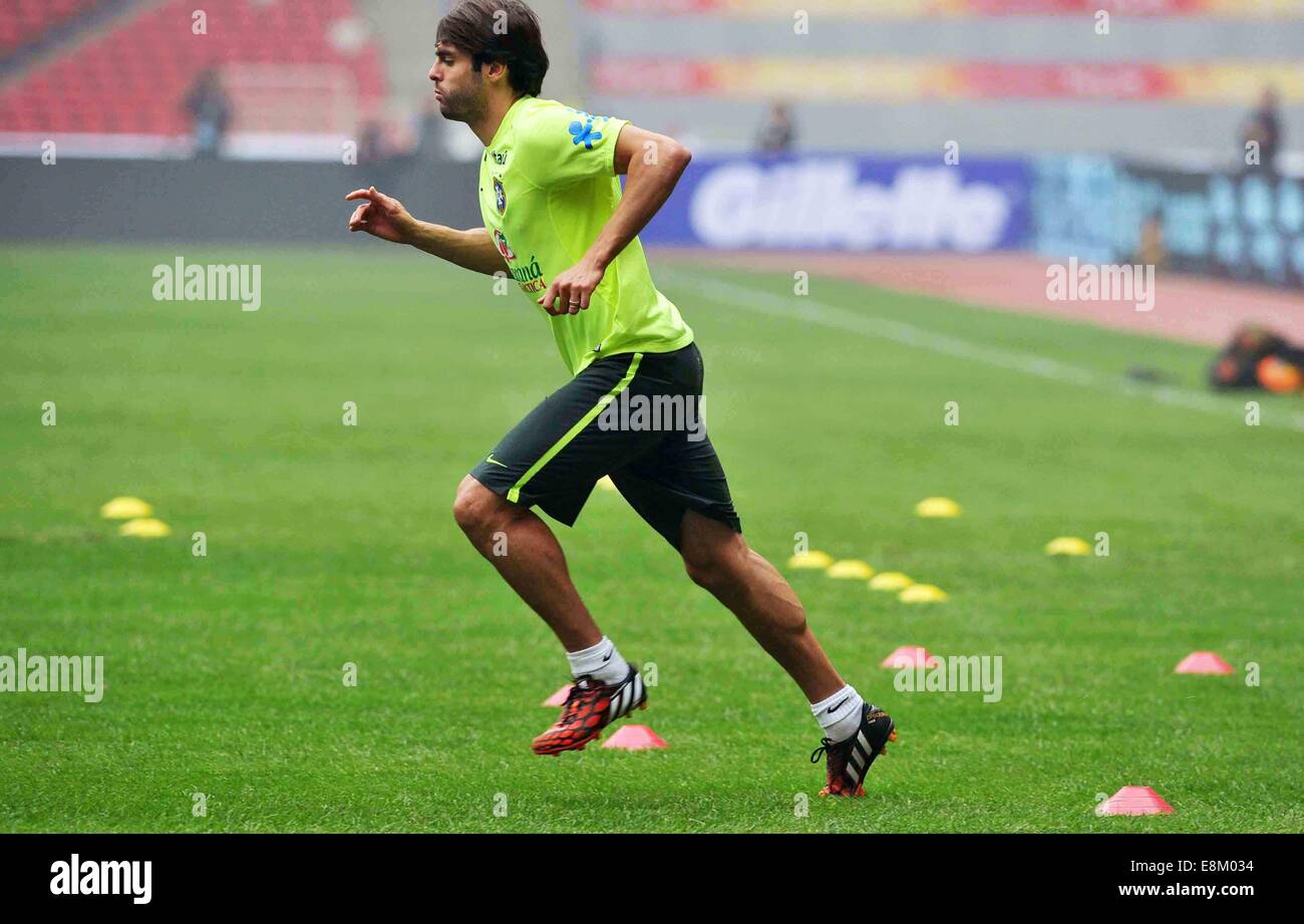 Beijing, China. 10th Oct, 2014. Brazil's Kaka attends a training session one day before a friendly football match between the Brazilian and Argentinian national teams in Beijing, capital of China, Oct. 10, 2014. Credit:  Gong Lei/Xinhua/Alamy Live News Stock Photo