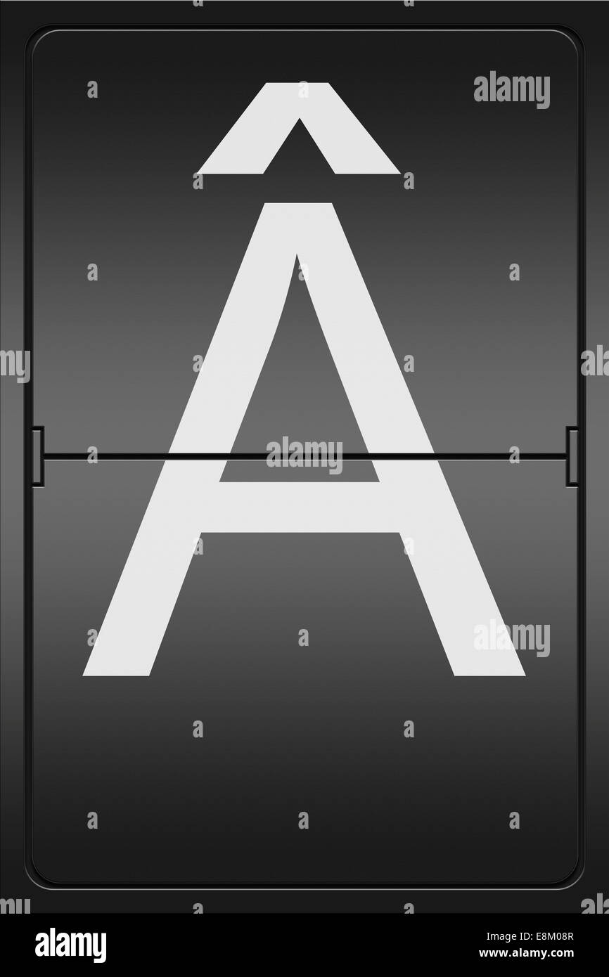 Illustration of a mechanical leter indicator showing the letter A with ...