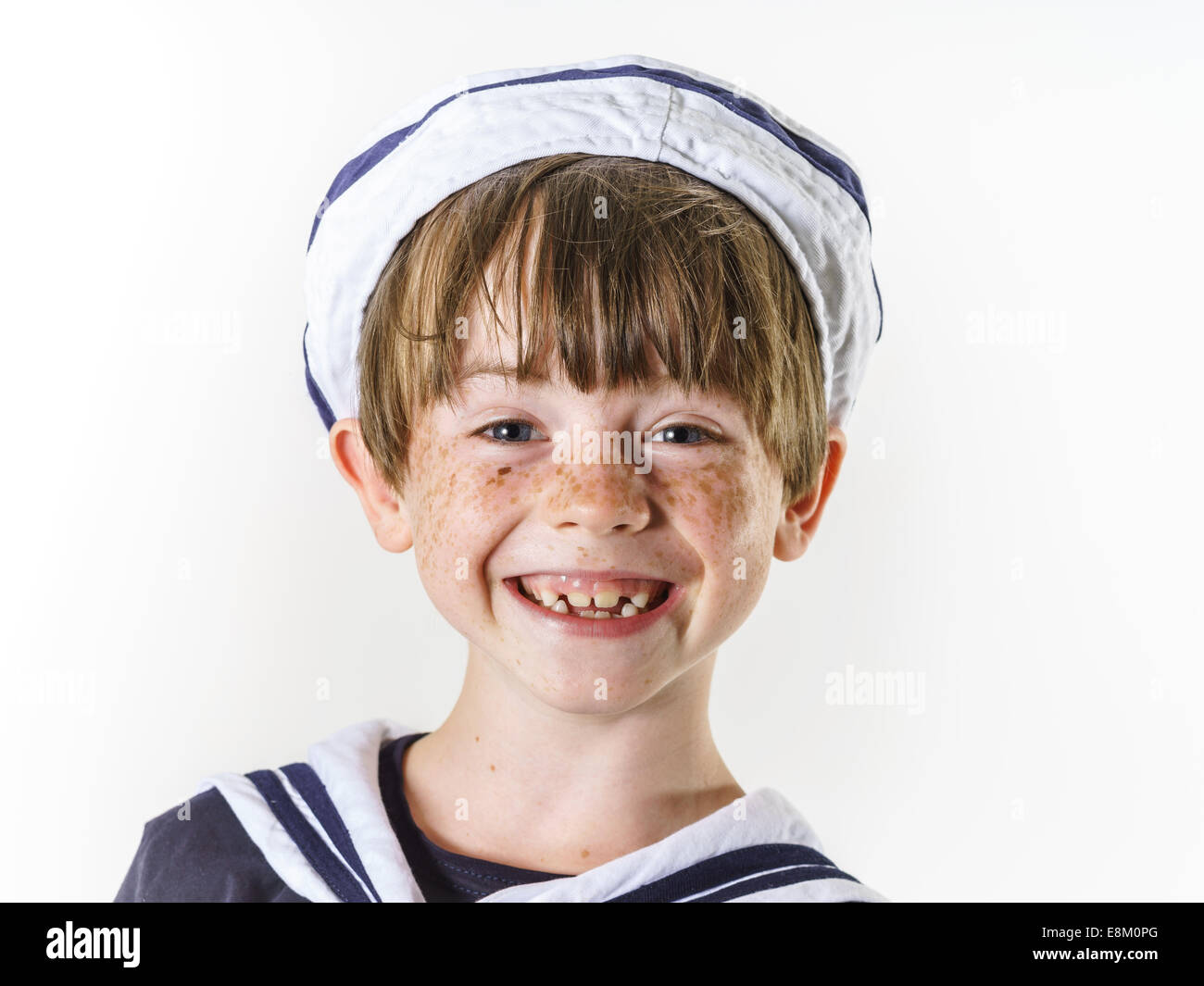 Cute little carroty boy dressed in sailor suit Stock Photo Alamy