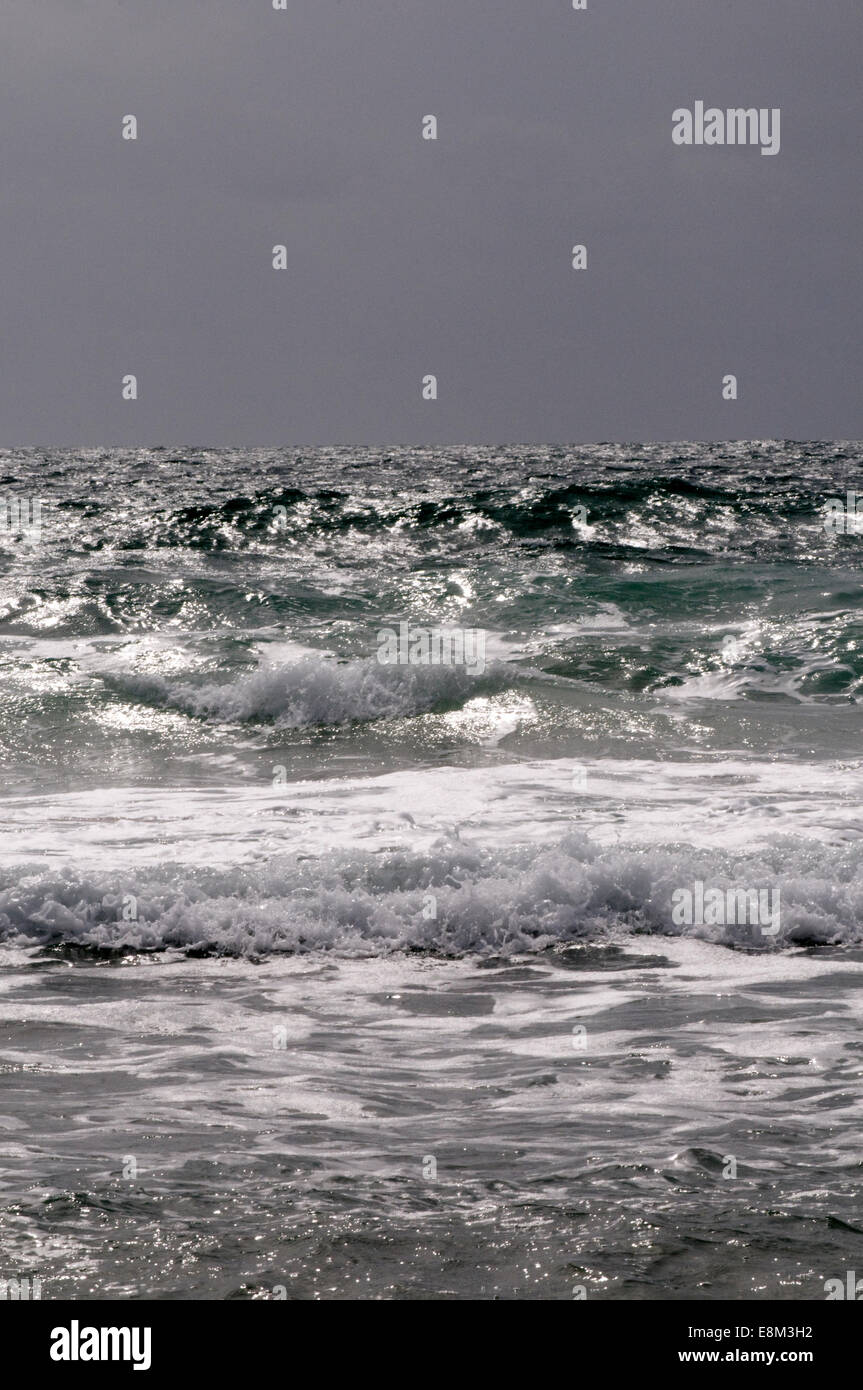 Ocean brakers, waves and foaming tides Stock Photo