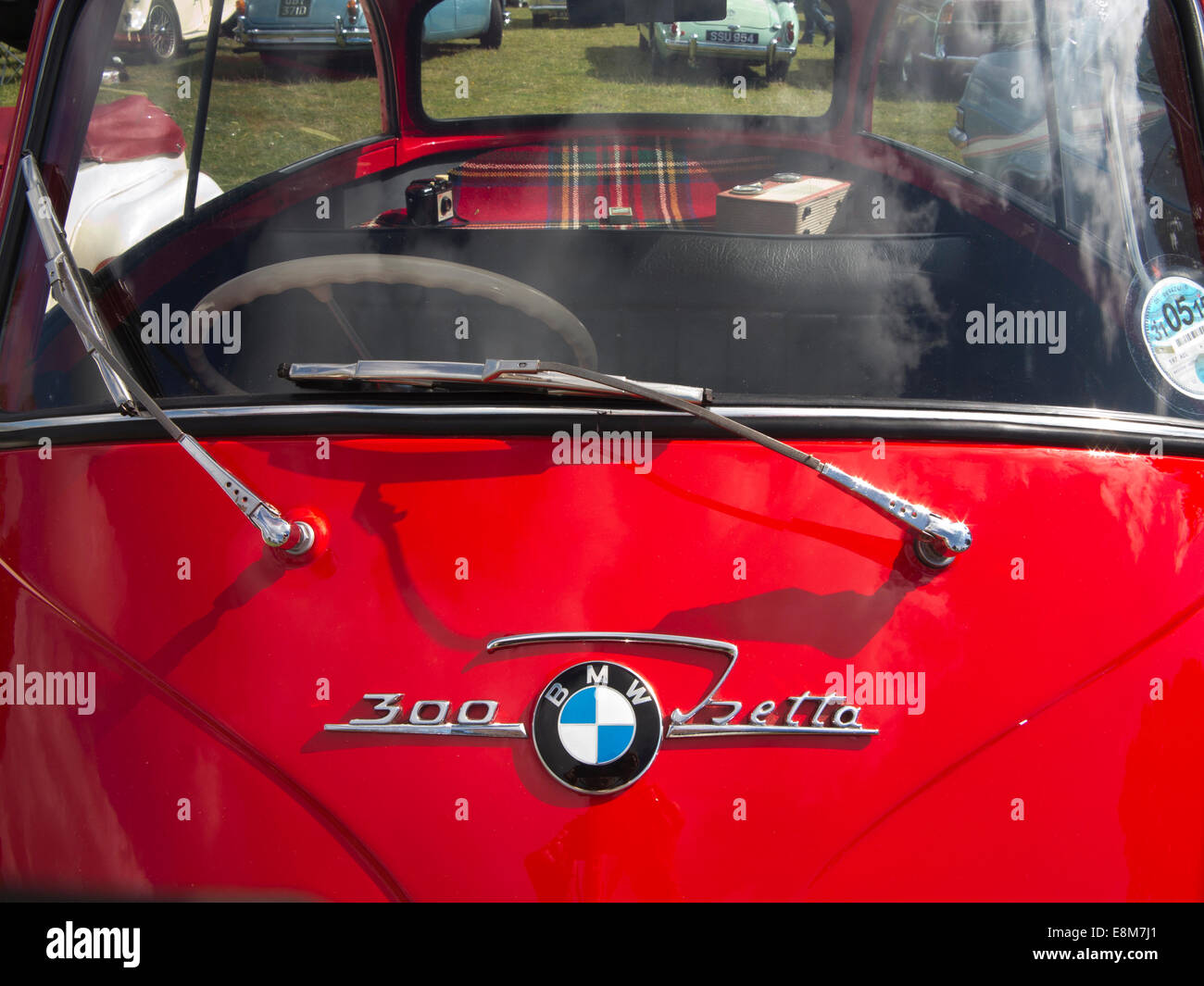 motoring, red BMW Isetta 300 bubble car badge Stock Photo