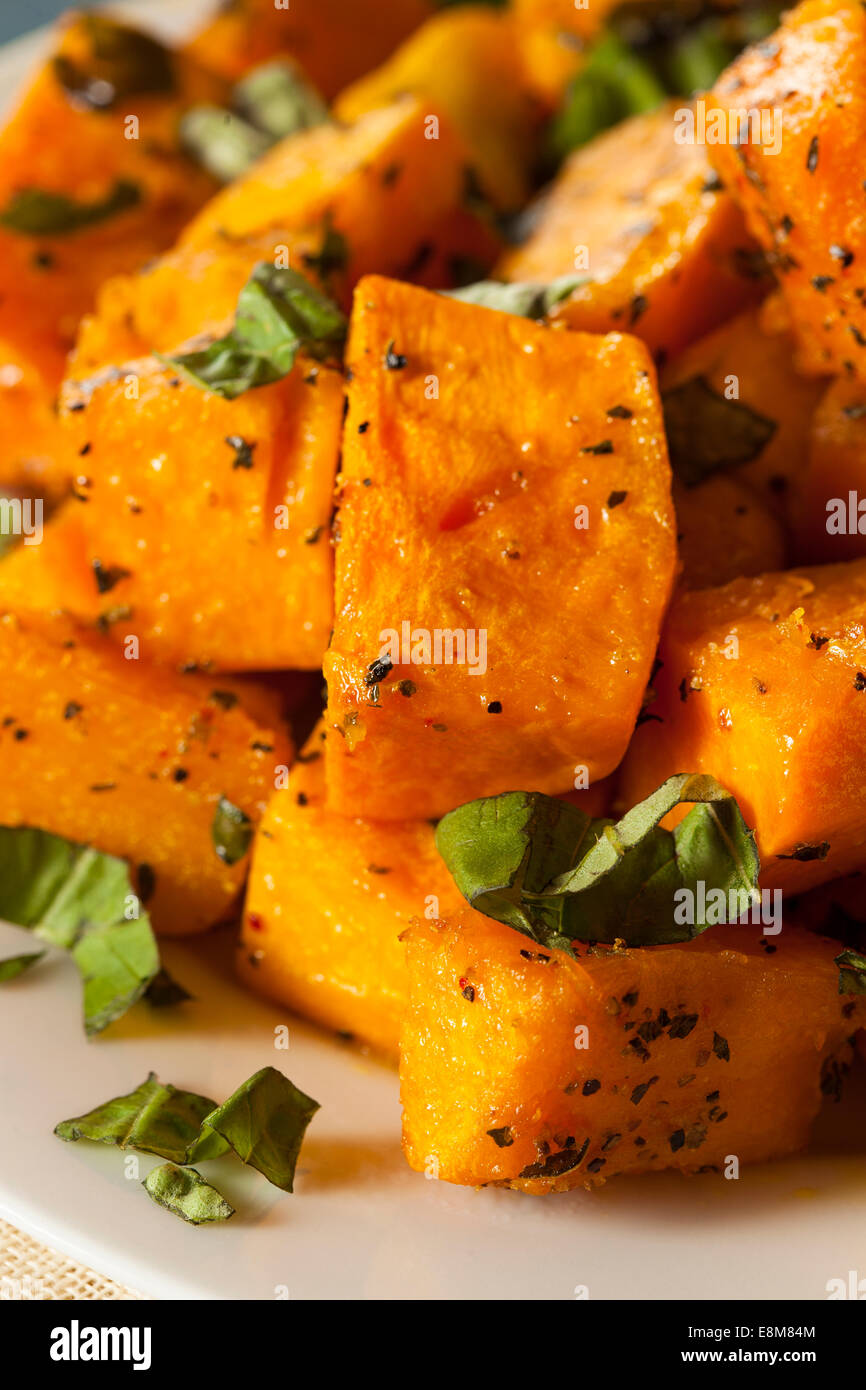 Organic Baked Butternut Squash with Herbs and Spices Stock Photo Alamy
