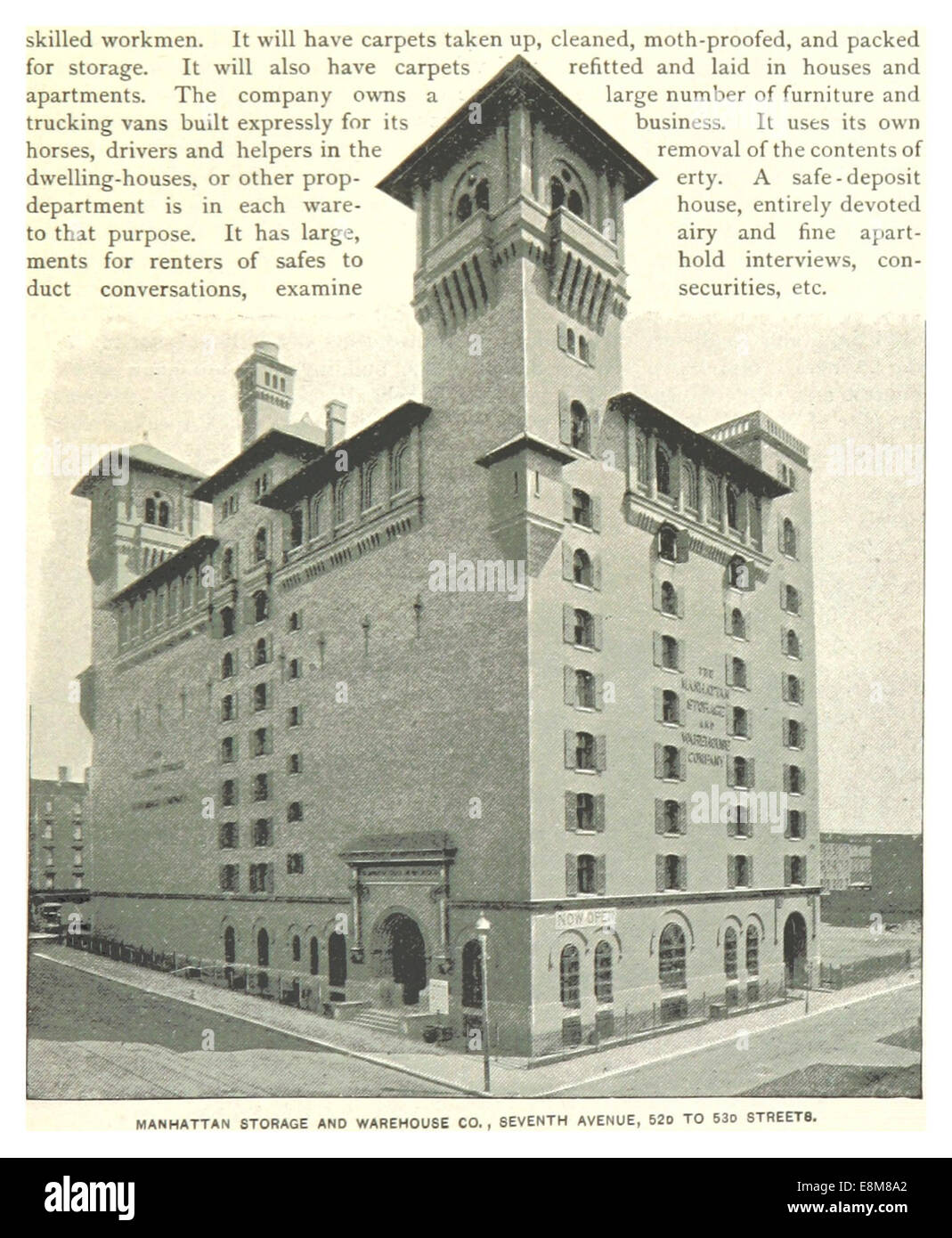 Manhattan Storage Sign This 1893 illustration by King depicts the Manhattan Storage and ...