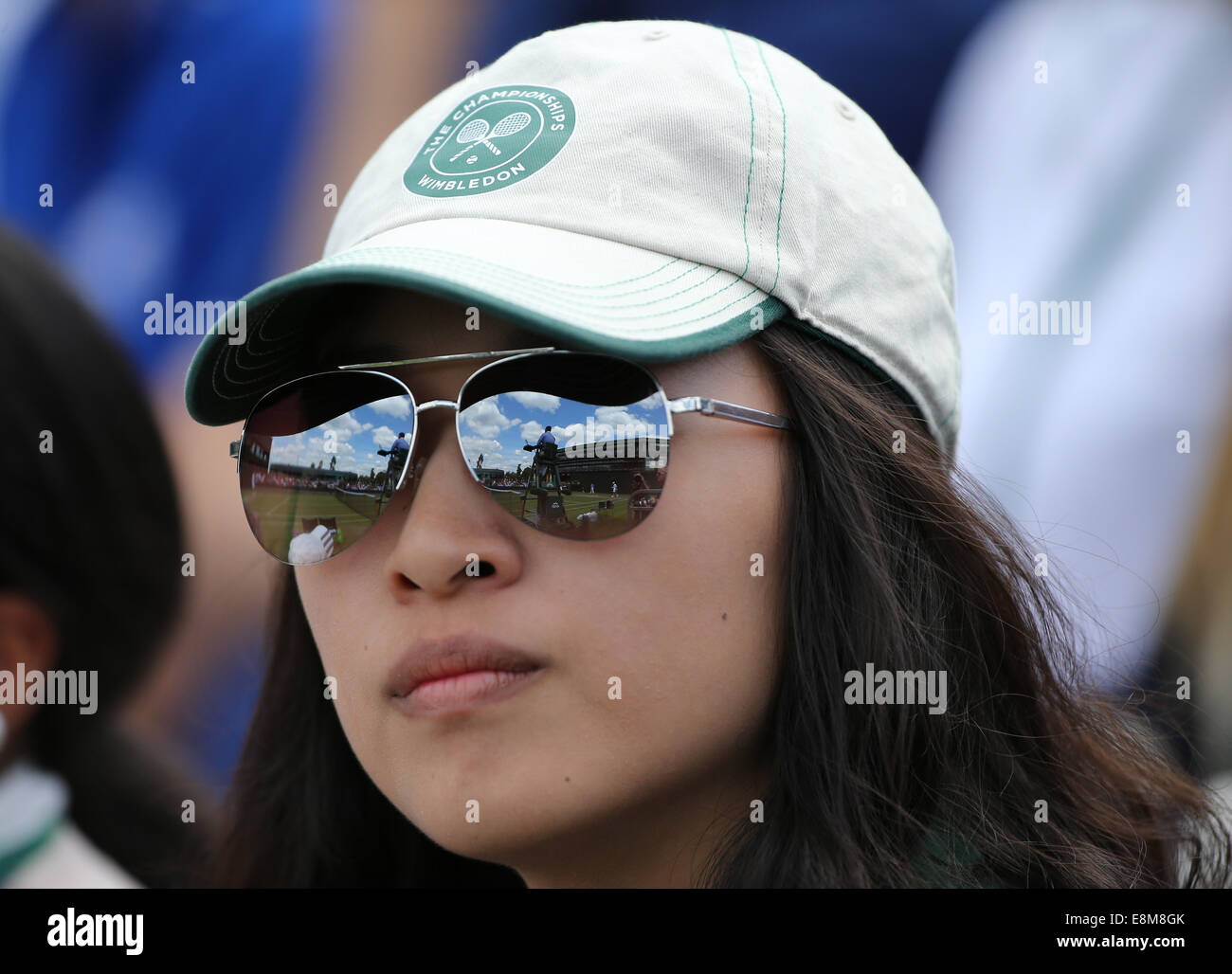 Female fan at the Wimbledon Championships,London, England. Stock Photo