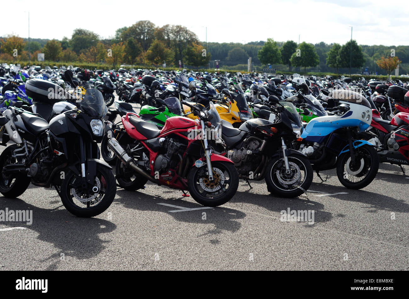 Parked Motorcycles - Stock Photo
