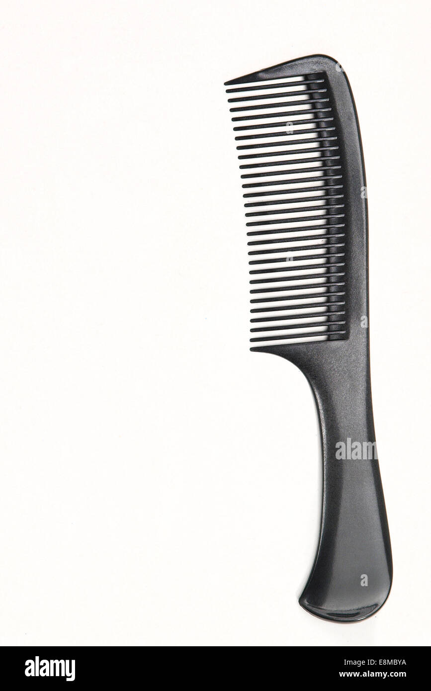 Black finishing hair comb Stock Photo