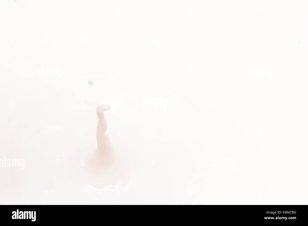 drop of milk falling and splashing Stock Photo