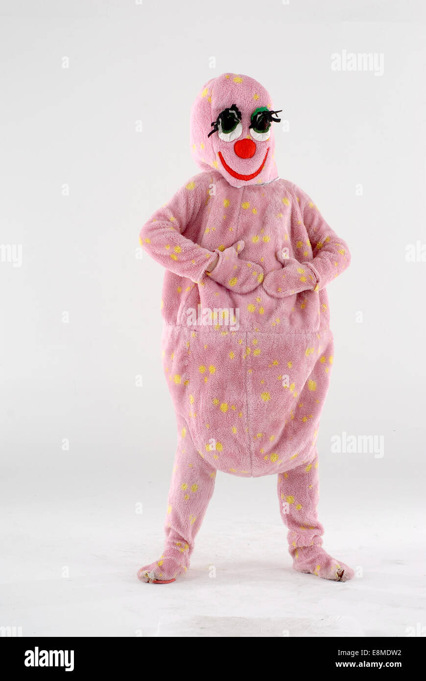 man in fancy dress comedy costume as the character Mr Blobby from Noels  House Party from the TV show Stock Photo - Alamy