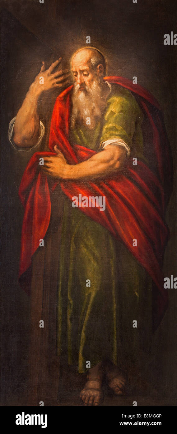 PADUA, ITALY - SEPTEMBER 9, 2014: The paint of st. Paul the apostle in church Santa Maria dei Servi. Stock Photo