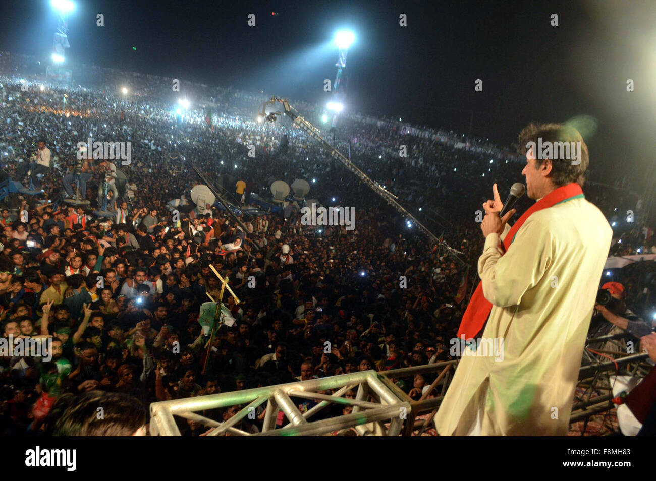 Multan. 10th Oct, 2014. Pakistani cricketer-turned politician Imran ...