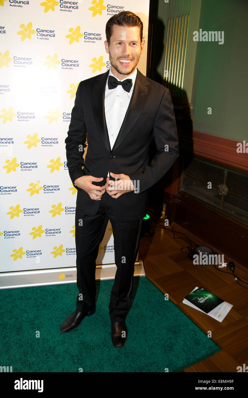 Sydney Town Hall, 483 George Street, Sydney, NSW, Australia. 10 October 2014. Pictured is Model Jason Dundas. Pop superstar Ronan Keating hosted the Emeralds & Ivy Ball to raise money for Cancer Council Australia. Copyright Credit:  2014 Richard Milnes/Alamy Live News. Stock Photo