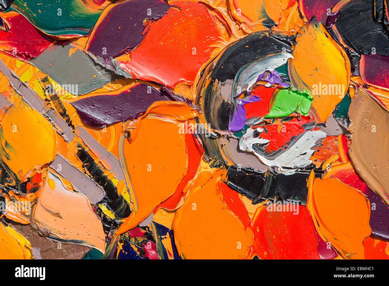 PADUA, ITALY - SEPTEMBER 10, 2014: Detail from modern paint by Nelu Pascu (2014) Stock Photo