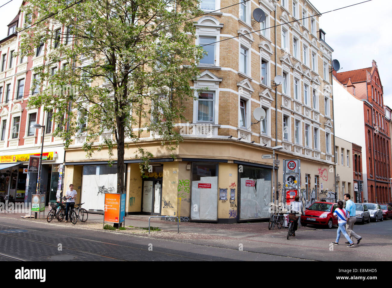 Streetview, Limmer street, Hanover-Linden, Lower Saxony, Germany, Europe, Stock Photo