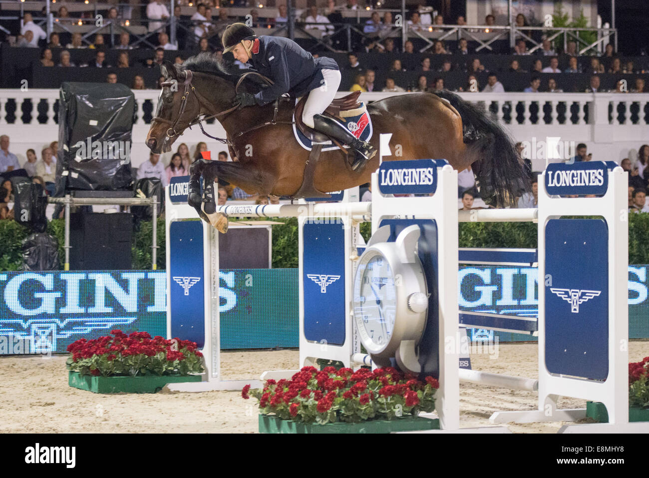 Barcelona, Spain. 10th Oct, 2014. William Whitaker (GBR) riding Upperclass at the CSIO Barcelona on 10.10.2014, Longines Cup of the City of Barcelona, Club Real de Polo, Barcelona, Spain Credit:  Thomas Reiner/Alamy Live News Stock Photo