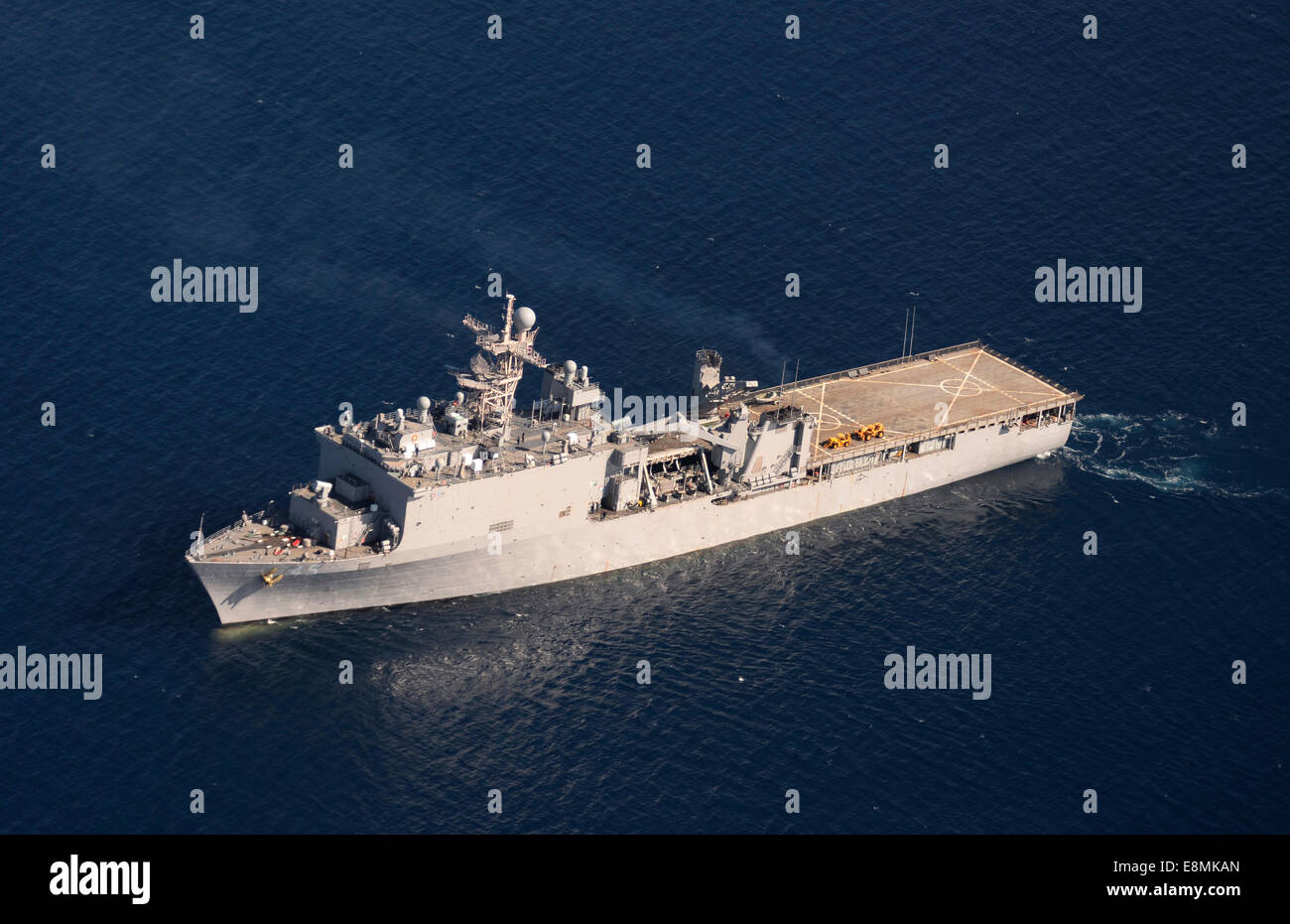 Pacific Ocean, March 13, 2014 - The dock landing ship USS Comstock (LSD 45). Stock Photo