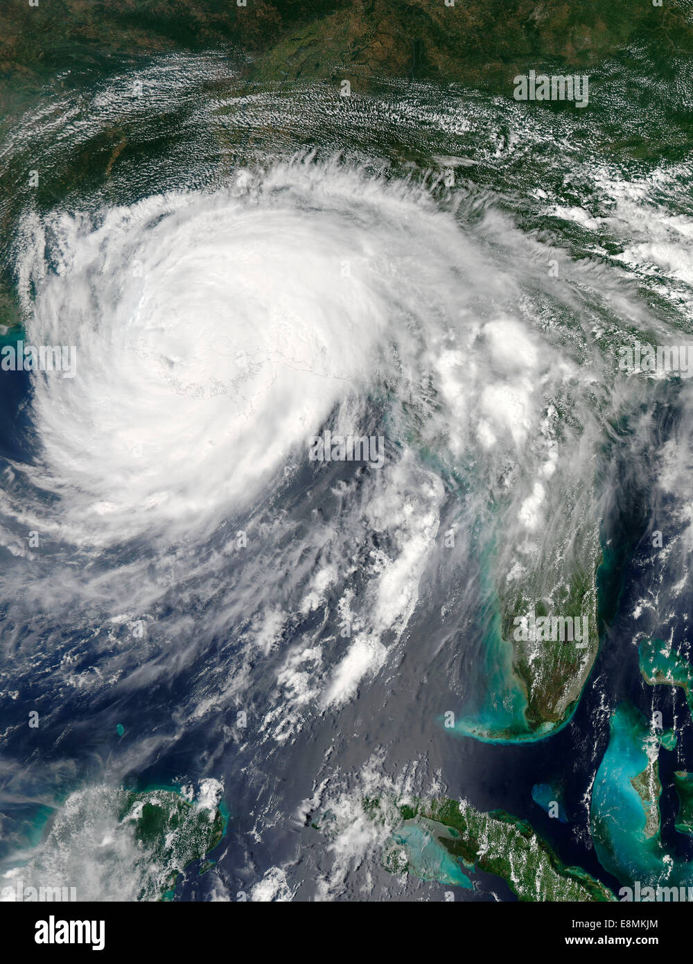 August 29, 2012 - Hurricane Isaac over Louisiana (afternoon overpass). Stock Photo