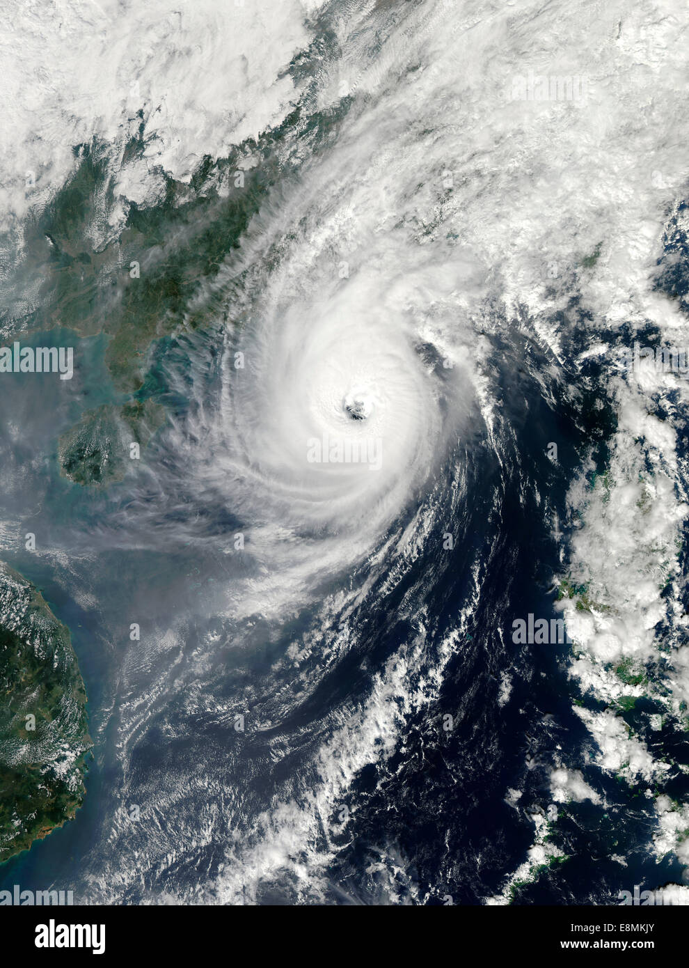 November 2, 2013 - Typhoon Krosa in the South China Sea. Stock Photo