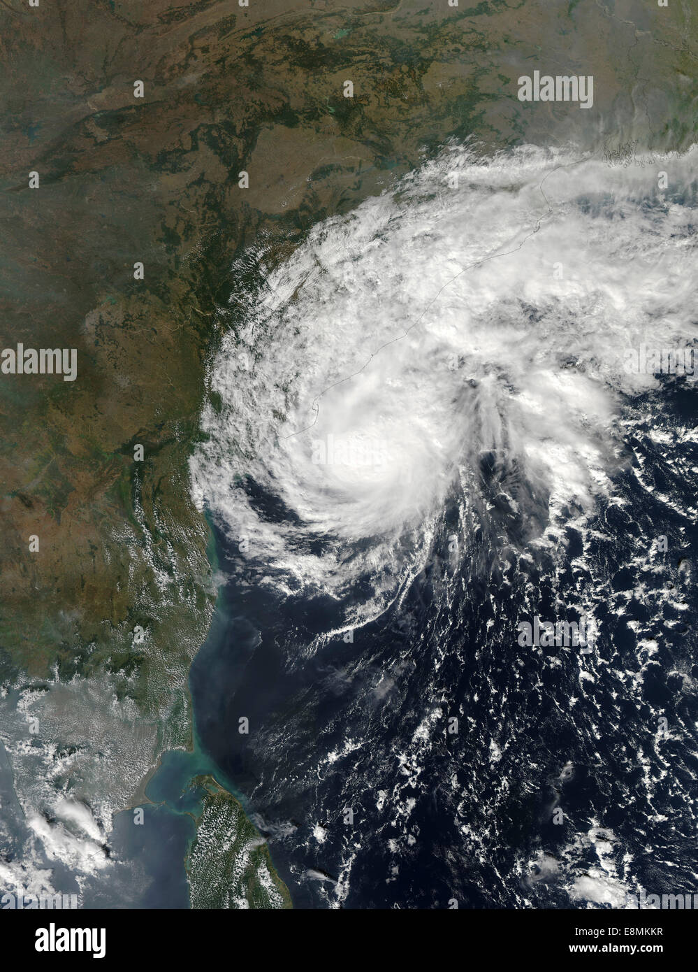 November 21, 2013 - Cyclone Helen making landfall in the state of Andhra Pradesh, India. Stock Photo