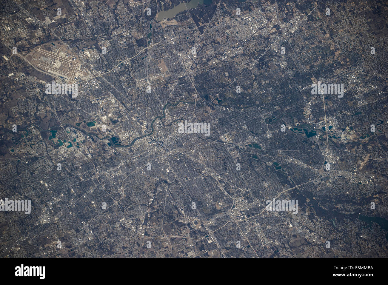 February 25, 2013 - View from space of Indianapolis, Indiana. Stock Photo