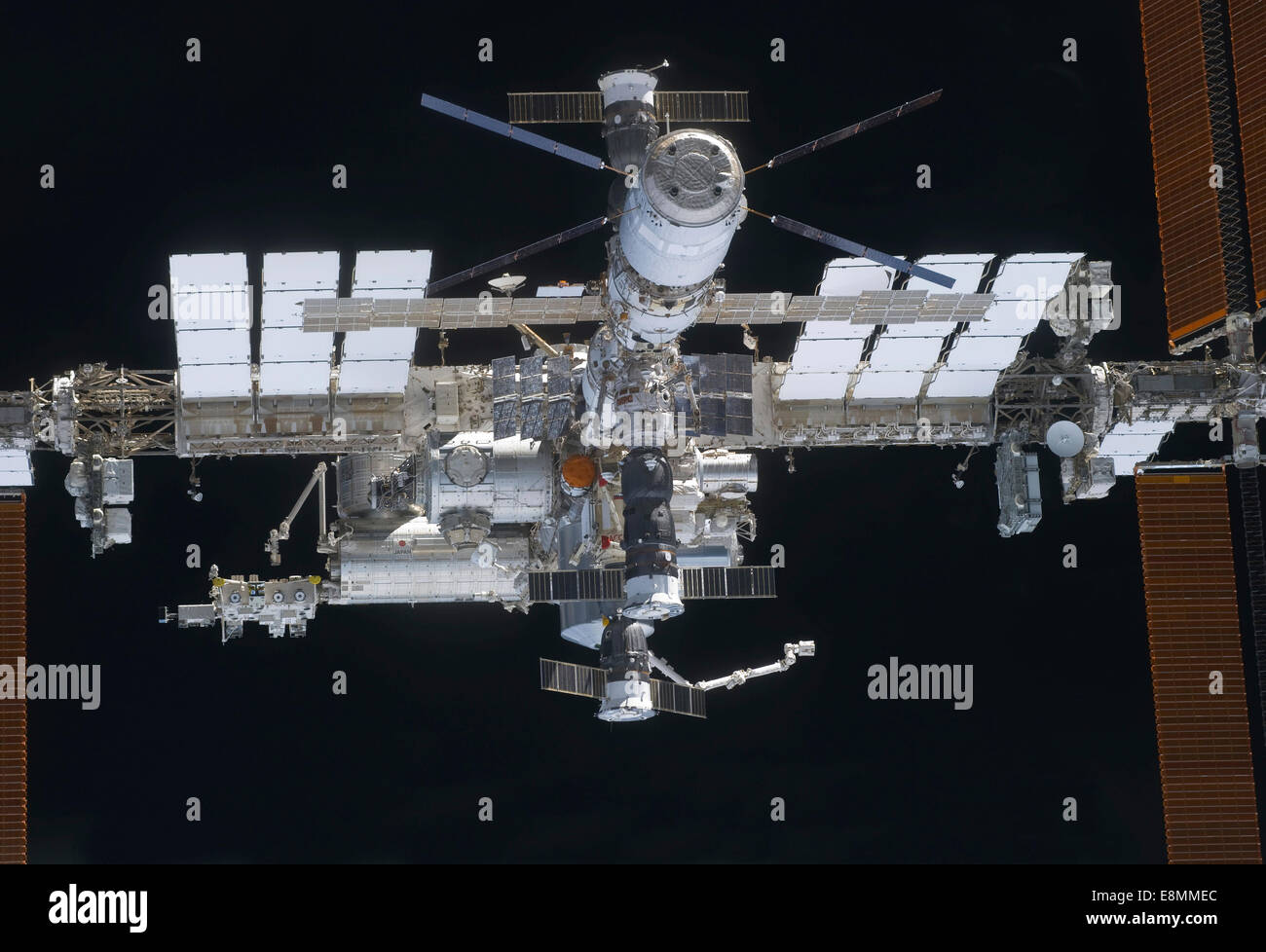 March 7, 2011 - A close-up view of the International Space Station. Stock Photo
