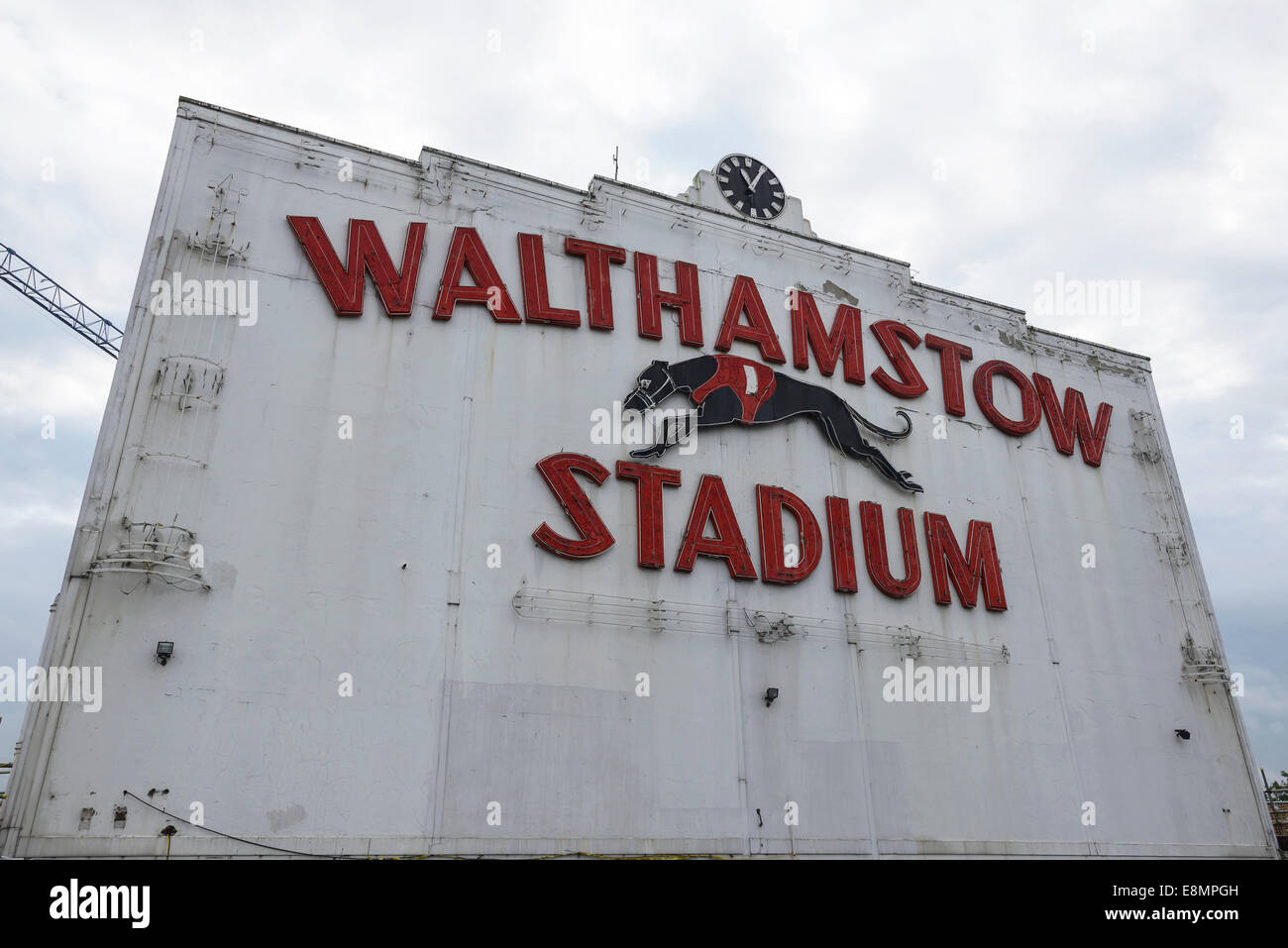 The Grade II listed Walthamstow Stadium Tote building Stock Photo