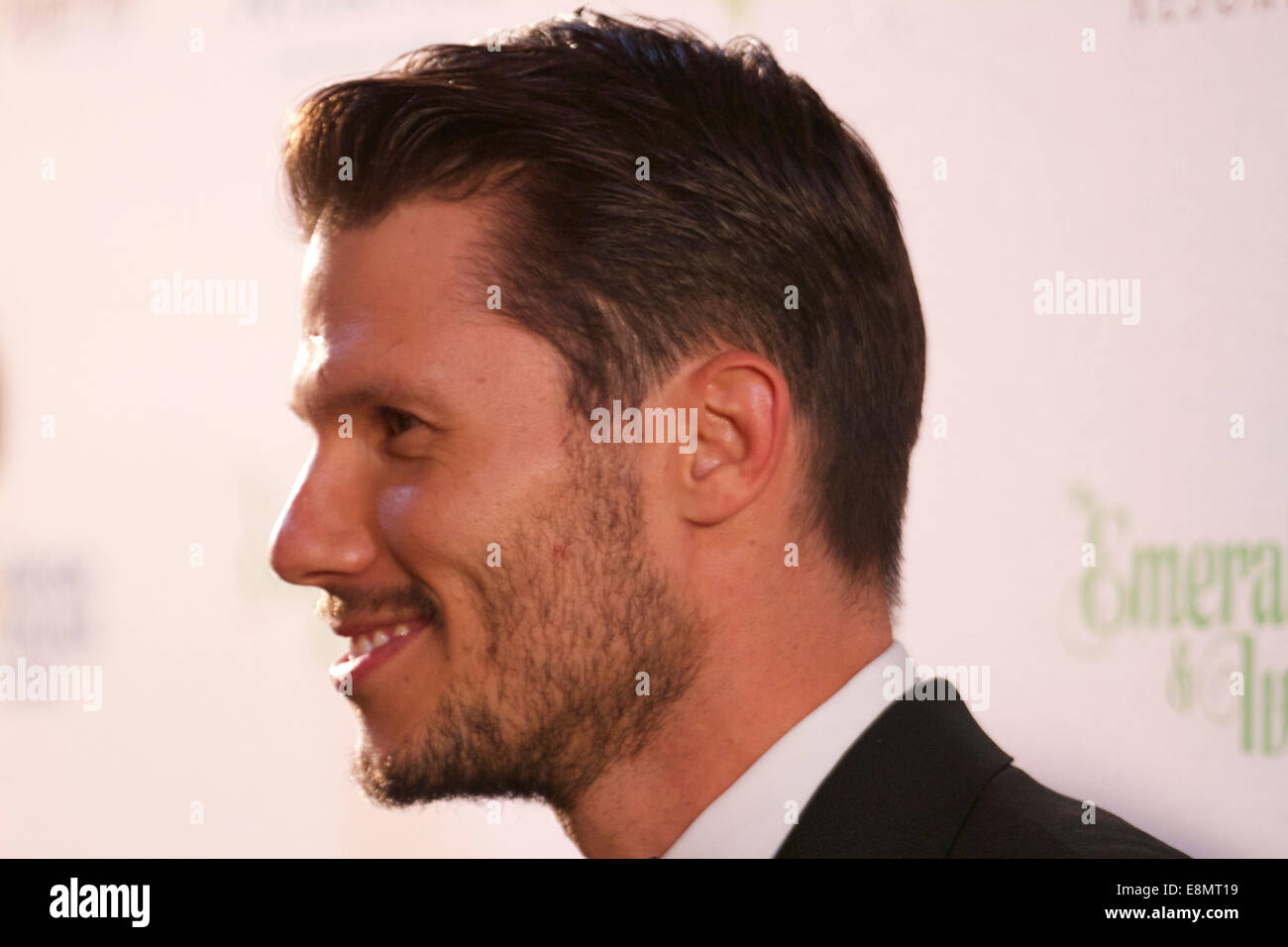 Sydney Town Hall, 483 George Street, Sydney, NSW, Australia. 10 October 2014. Pictured is Model Jason Dundas. Pop superstar Ronan Keating hosted the Emeralds & Ivy Ball to raise money for Cancer Council Australia. Copyright Credit:  2014 Richard Milnes/Alamy Live News. Stock Photo