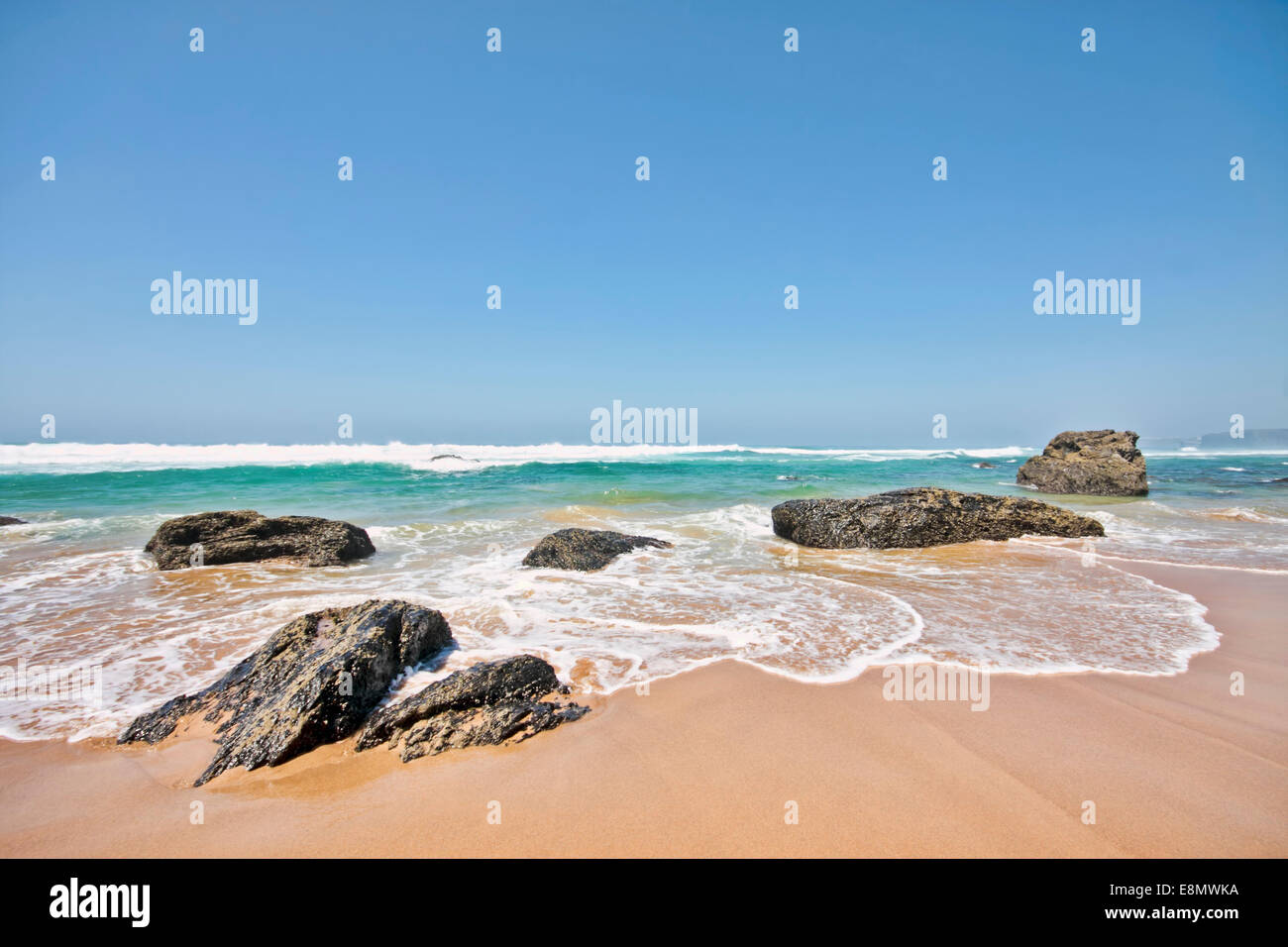 Unspoiled beach at the westcoast in Portugal Stock Photo