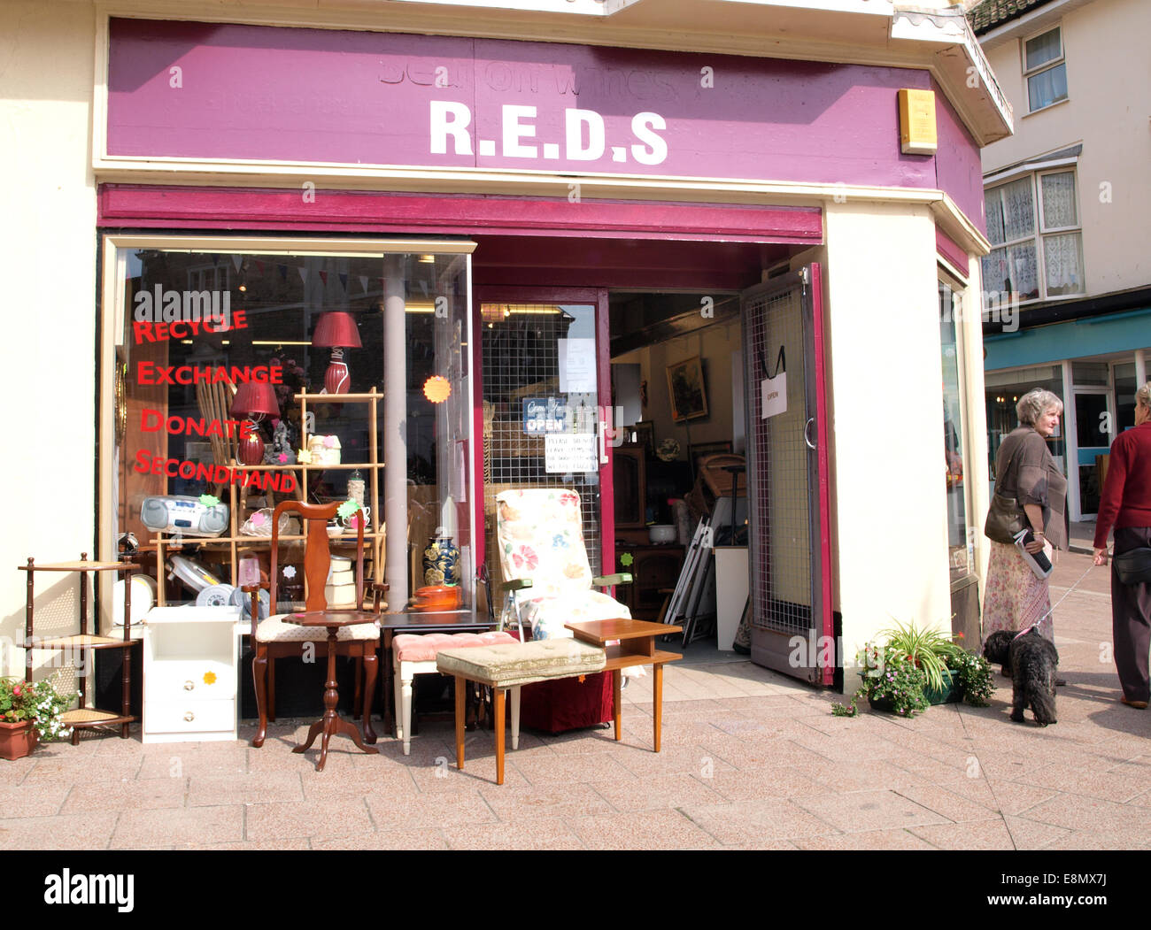 Second hand shop, Seaton, Devon, UK Stock Photo Alamy