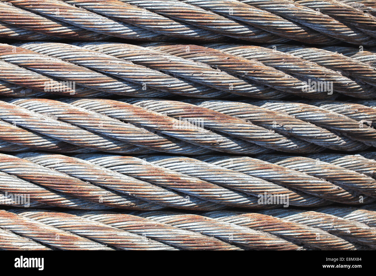 Close-up of old steel cable Stock Photo