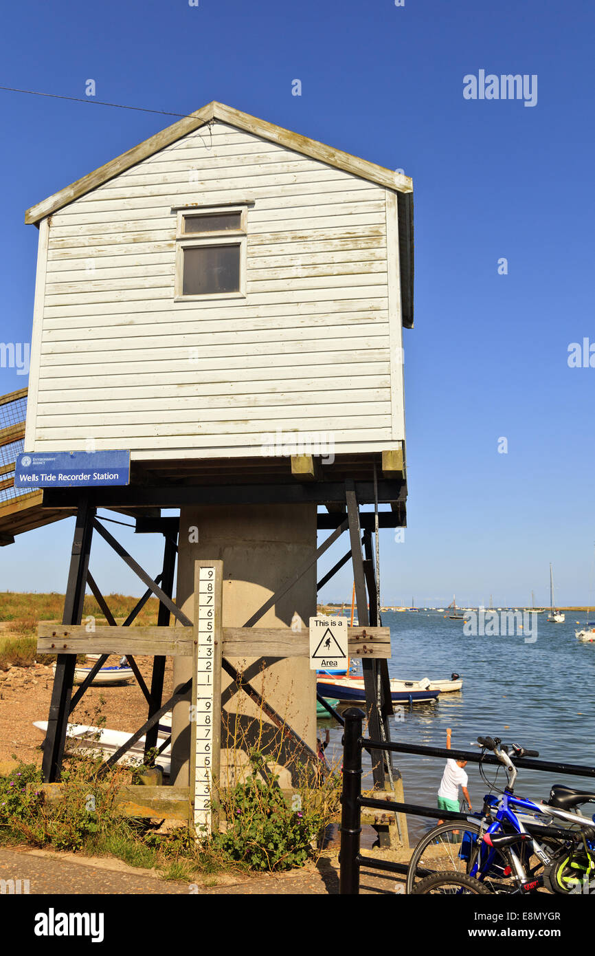 Wells Tide Recorder Station, WellsnexttheSea, Norfolk Stock Photo