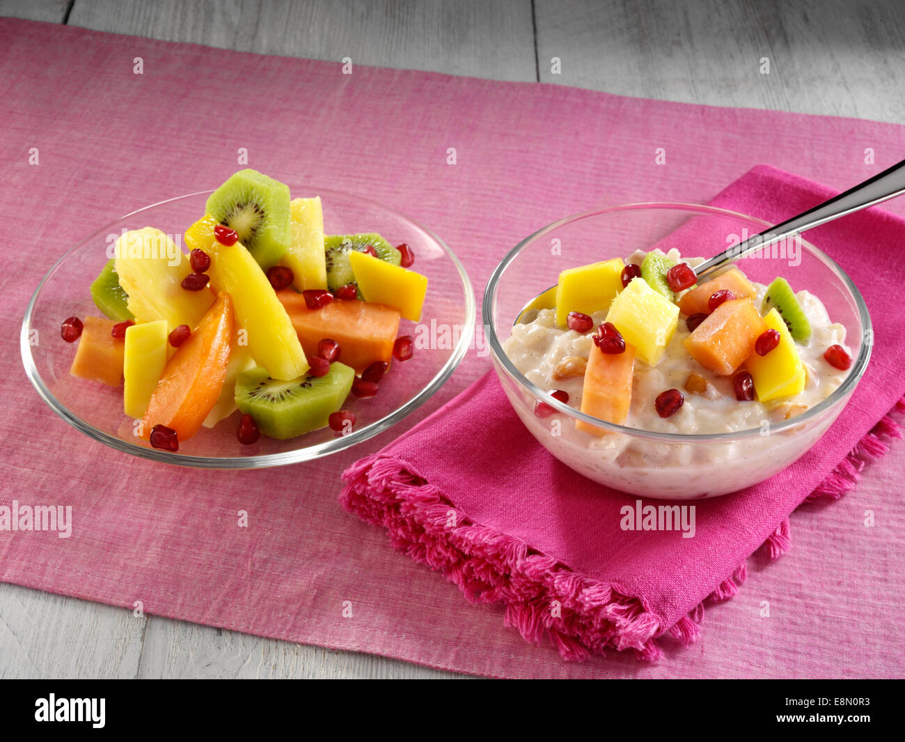 Vanilla bean coconut and macadamia Rice pudding Stock Photo - Alamy