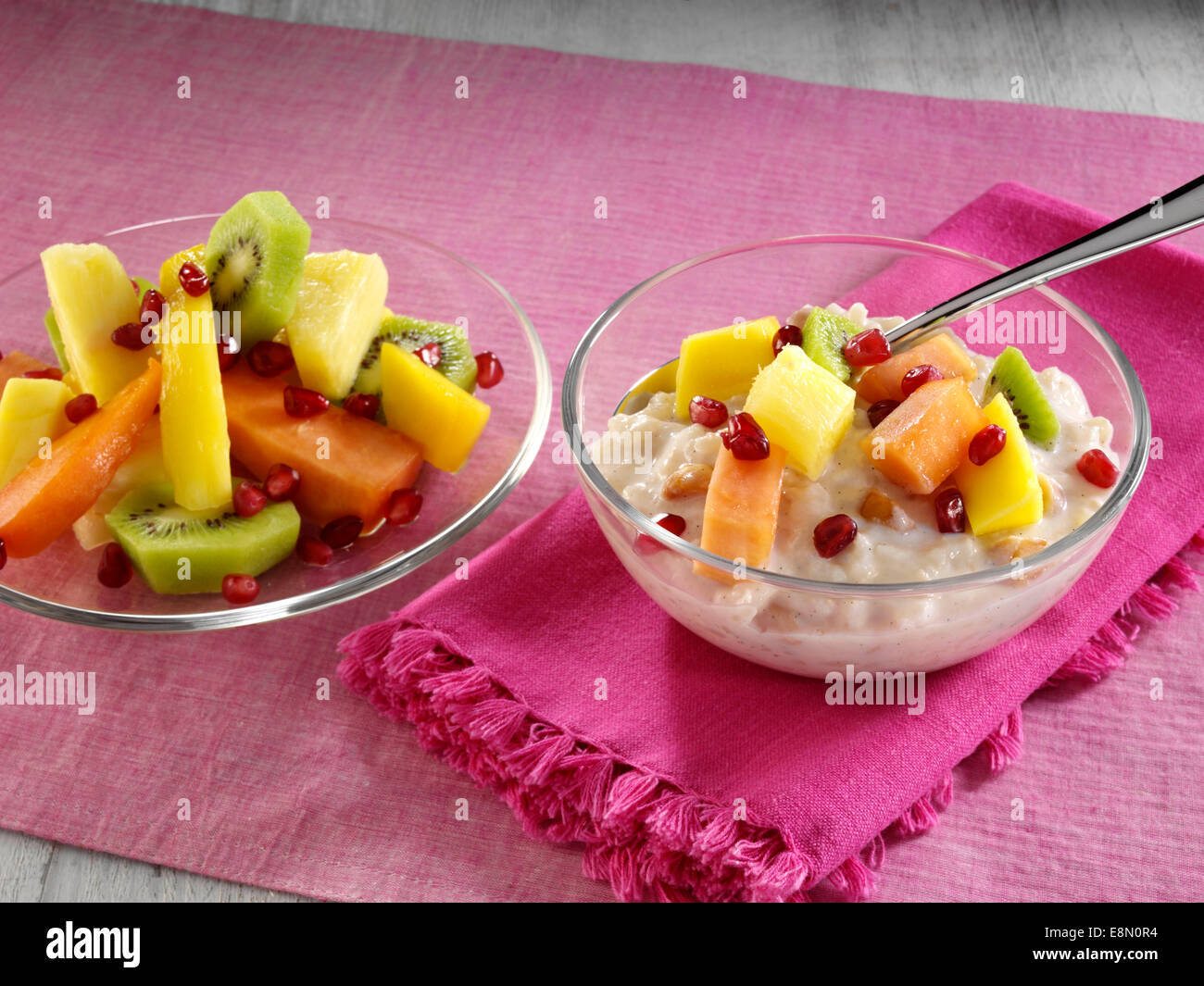 Vanilla bean coconut and macadamia Rice pudding Stock Photo - Alamy