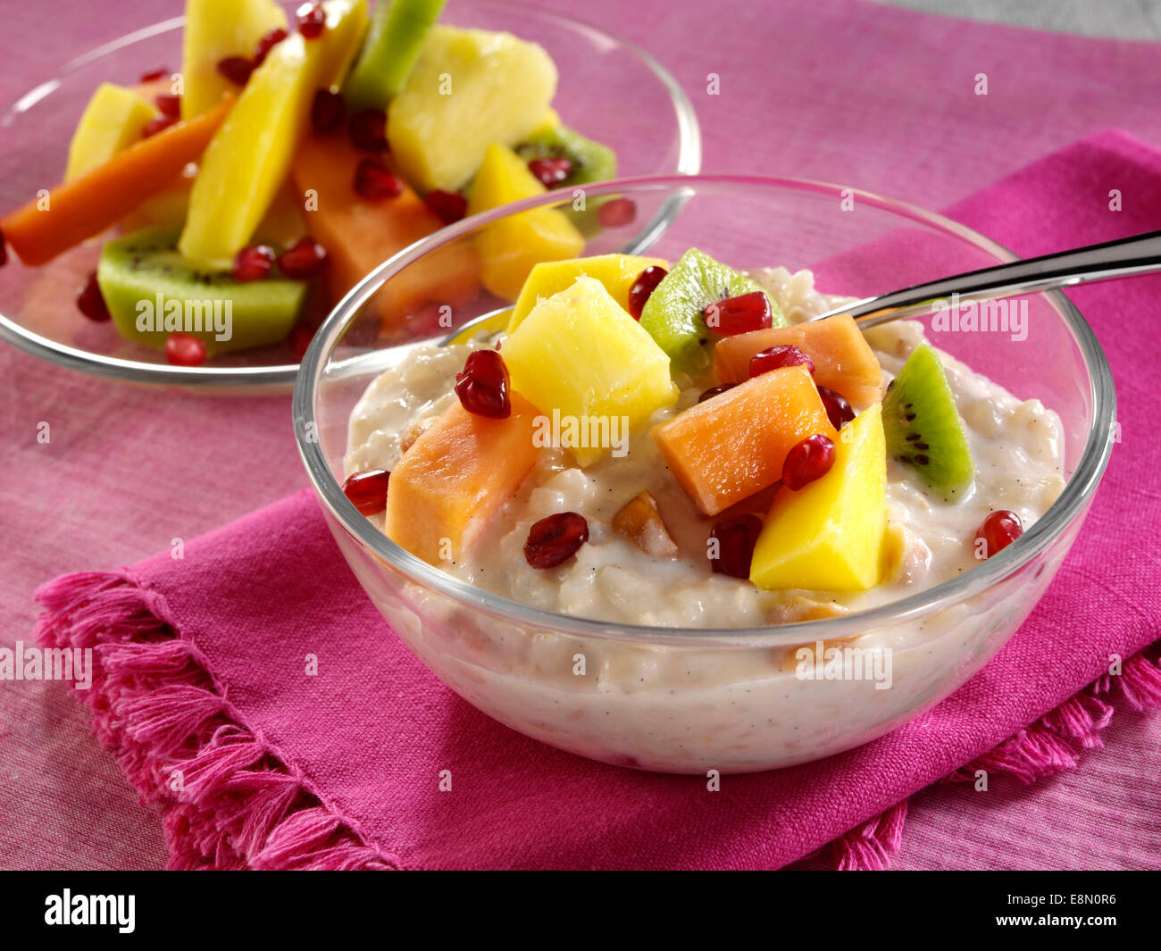 Vanilla bean coconut and macadamia Rice pudding Stock Photo - Alamy