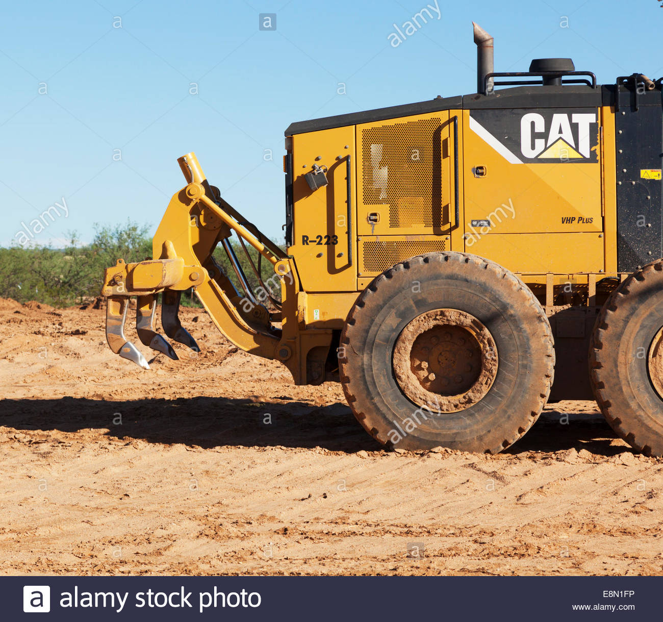 Detail of ripper  Caterpillar  Motor  grader  model 16M 