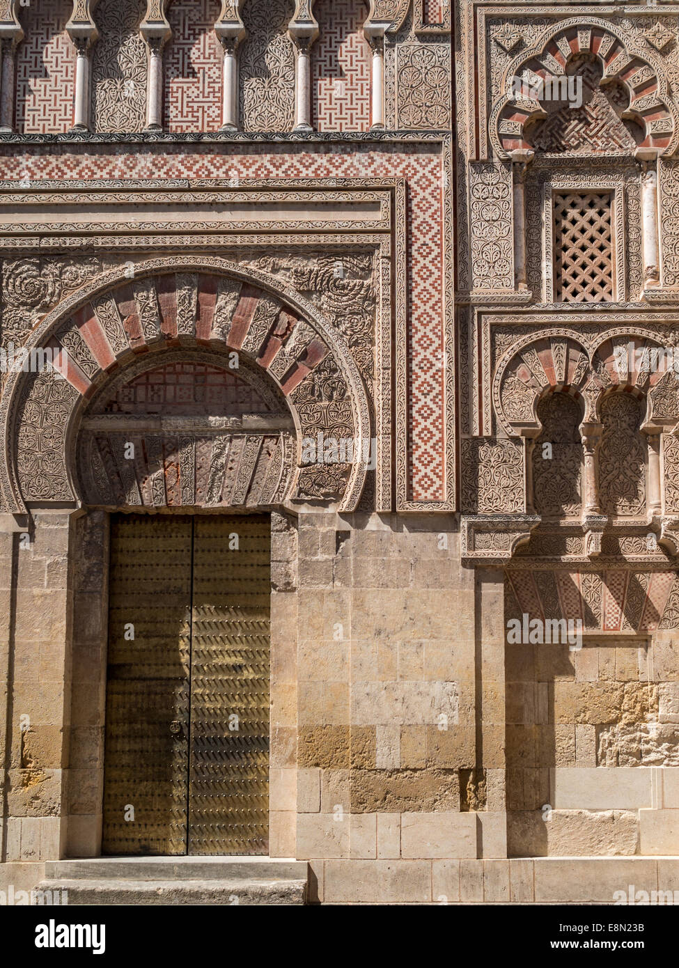 Mudejar door of Mezquita-Catedral Stock Photo