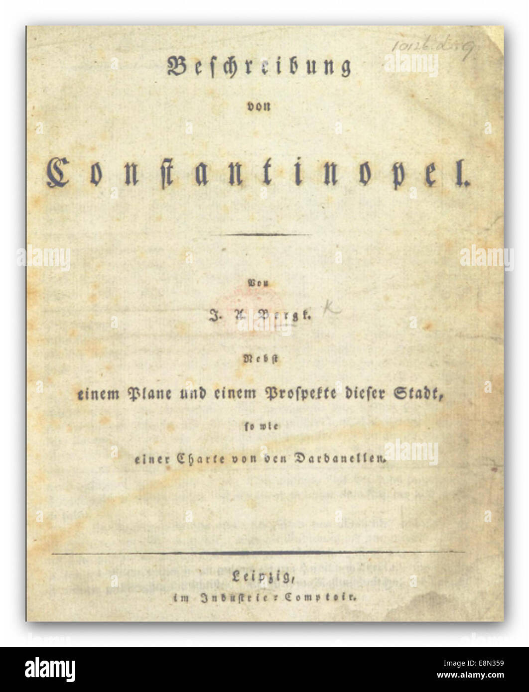 BERGK(1810) Beschreibung von Constantinopel Stock Photo