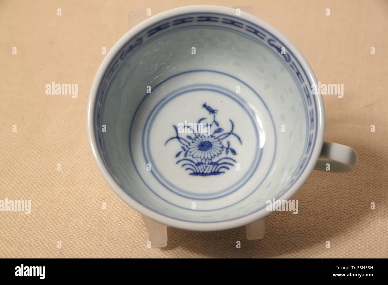 oriental blue white china cup Stock Photo
