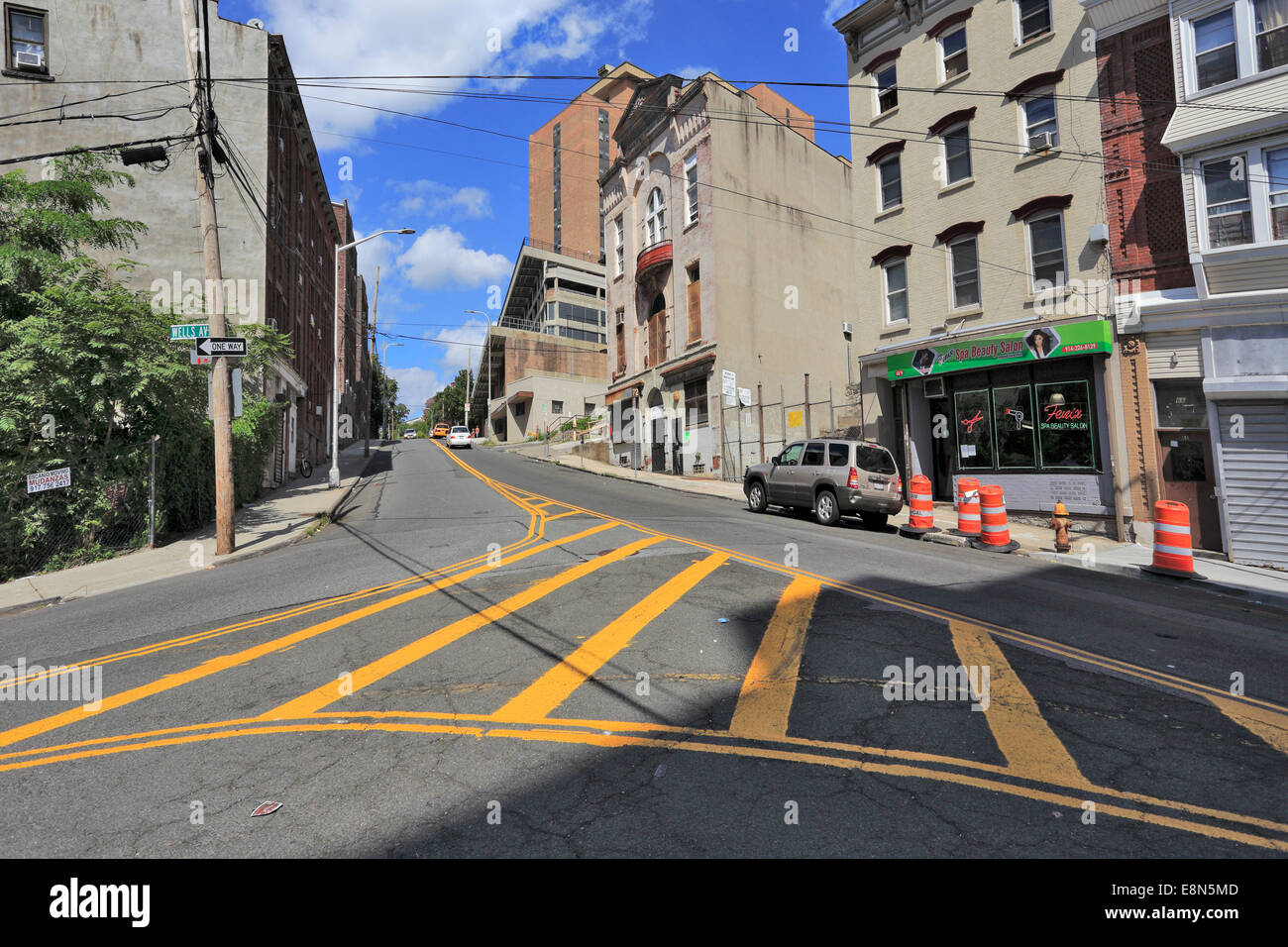 Street scene Yonkers New York Stock Photo Alamy