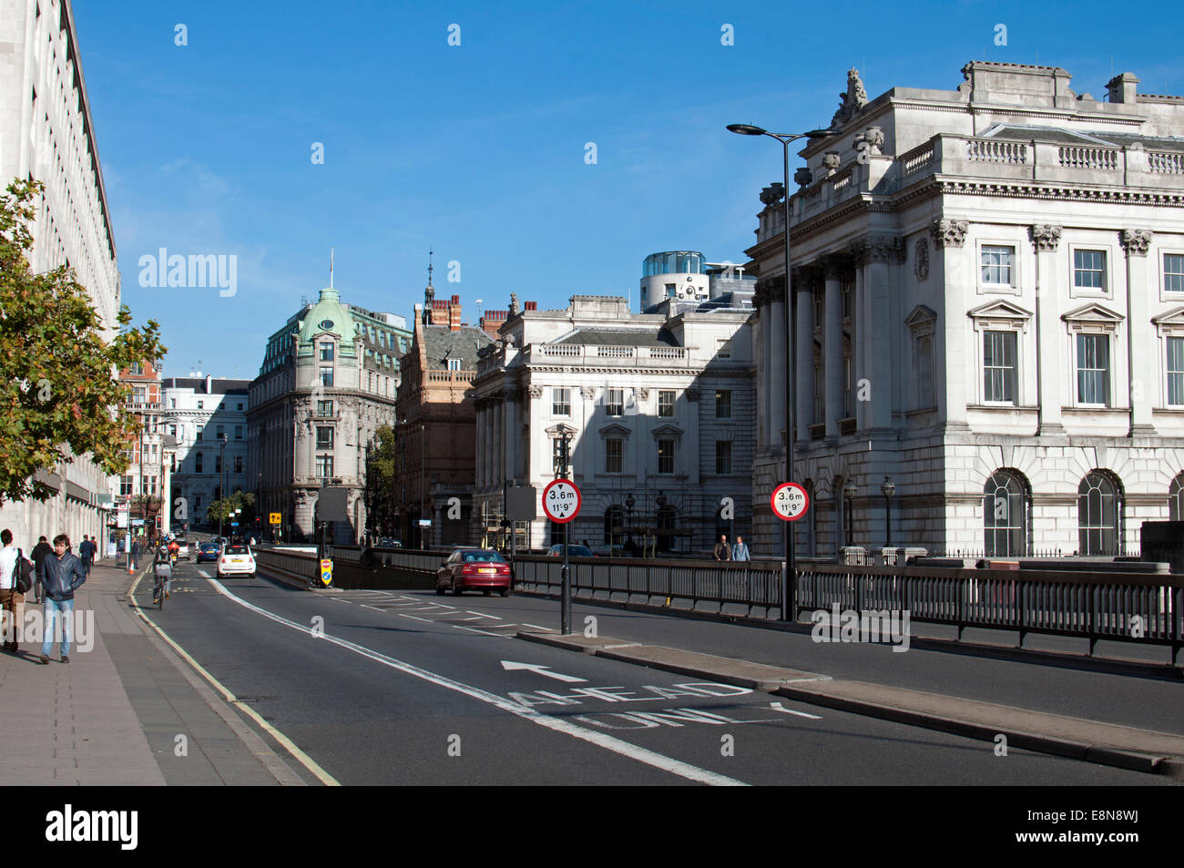 Lancaster Place and Somerset House from Waterloo Bridge, London, UK Stock Photo