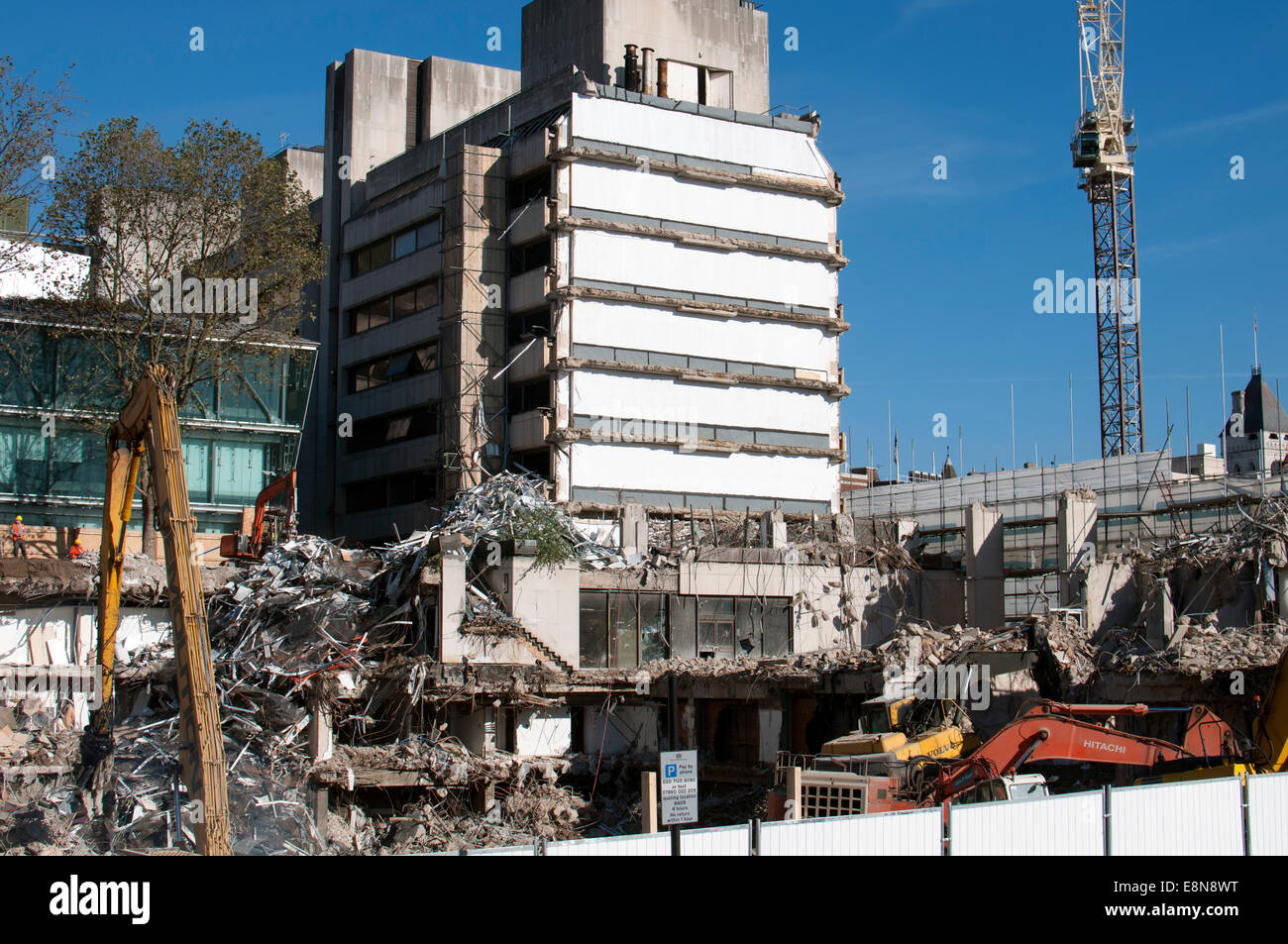 Building demolition near Victoria Embankment, London, UK Stock Photo