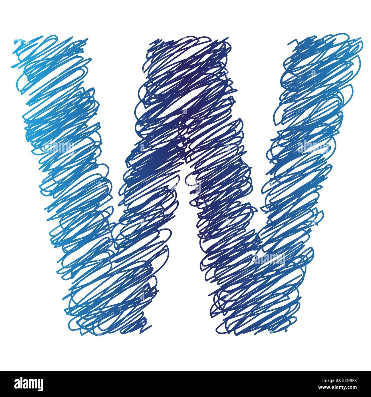 colorful illustration with sketched letter W on a white background ...