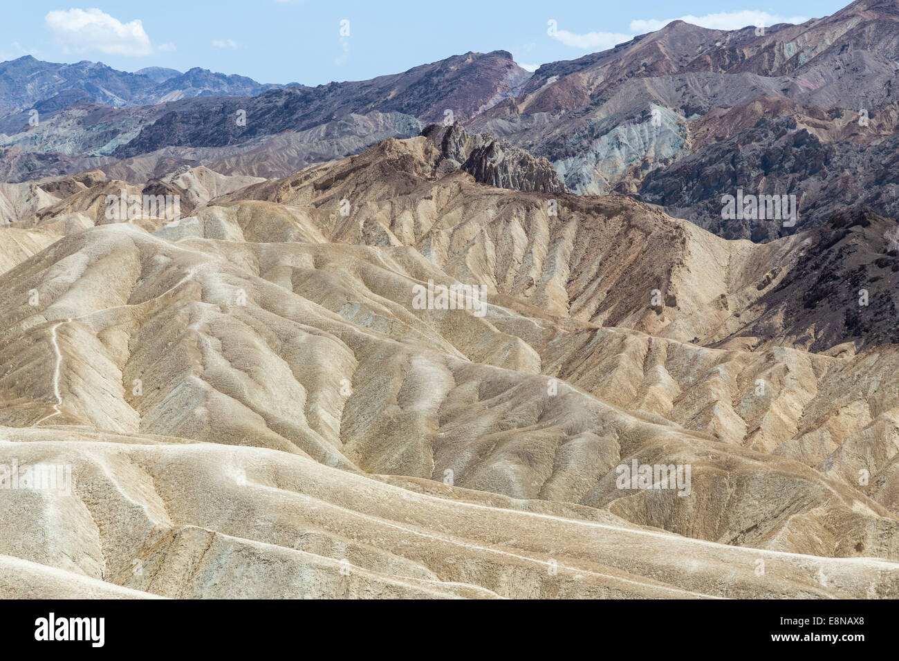 Badlands in the Death Valley National Park, California, USA Stock Photo ...