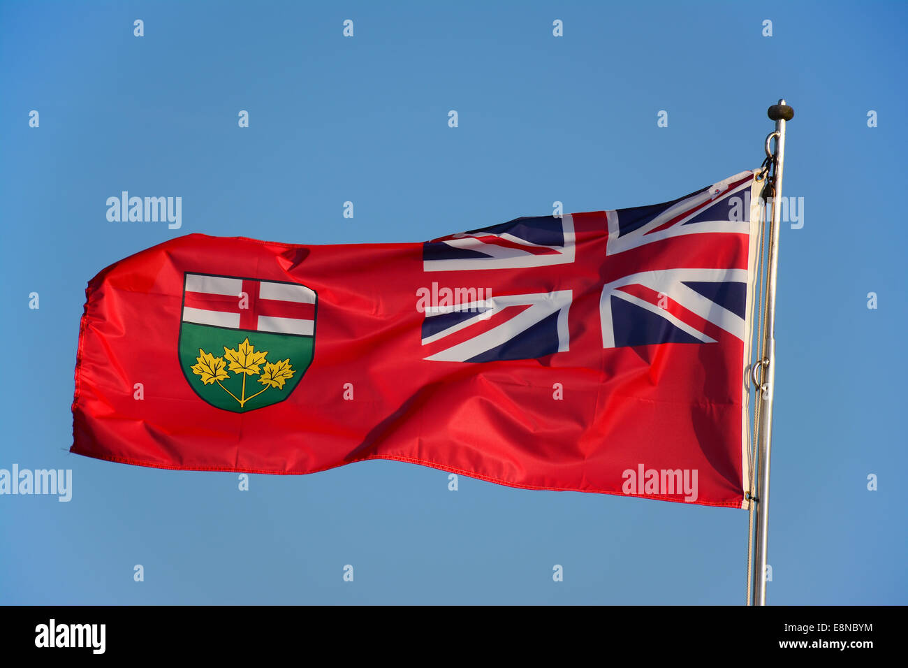 Ontario Flag in the wind Stock Photo Alamy
