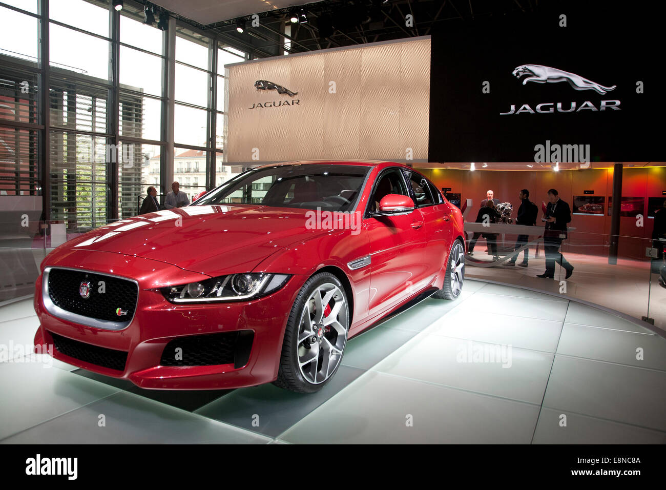 Jaguar XE S Paris Motor Show Mondial de l'Automobile 2014 Stock Photo