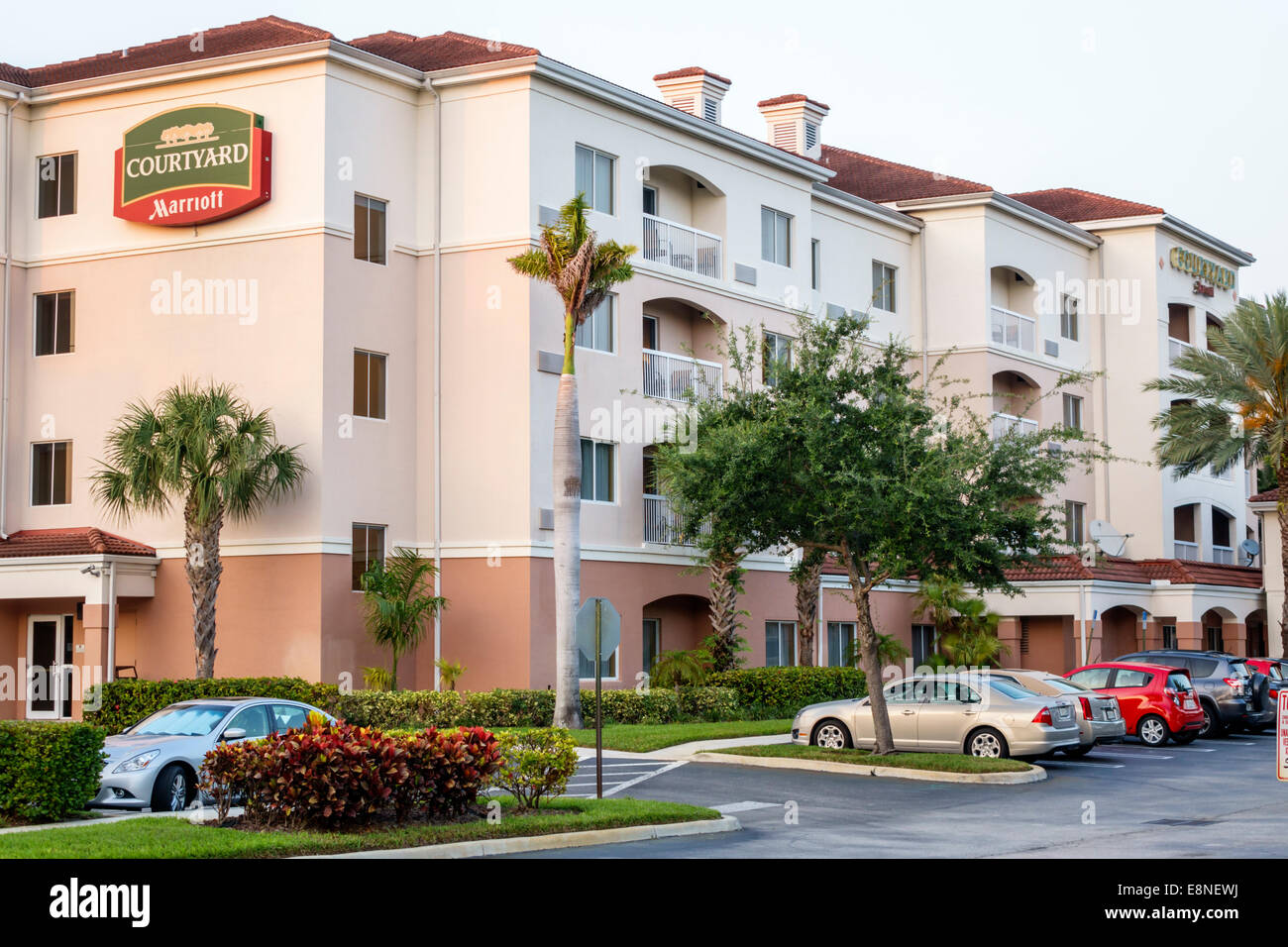 West Palm Beach Florida,Courtyard by Marriott,motel,hotel,exterior,outside exterior,building,FL140523038 Stock Photo